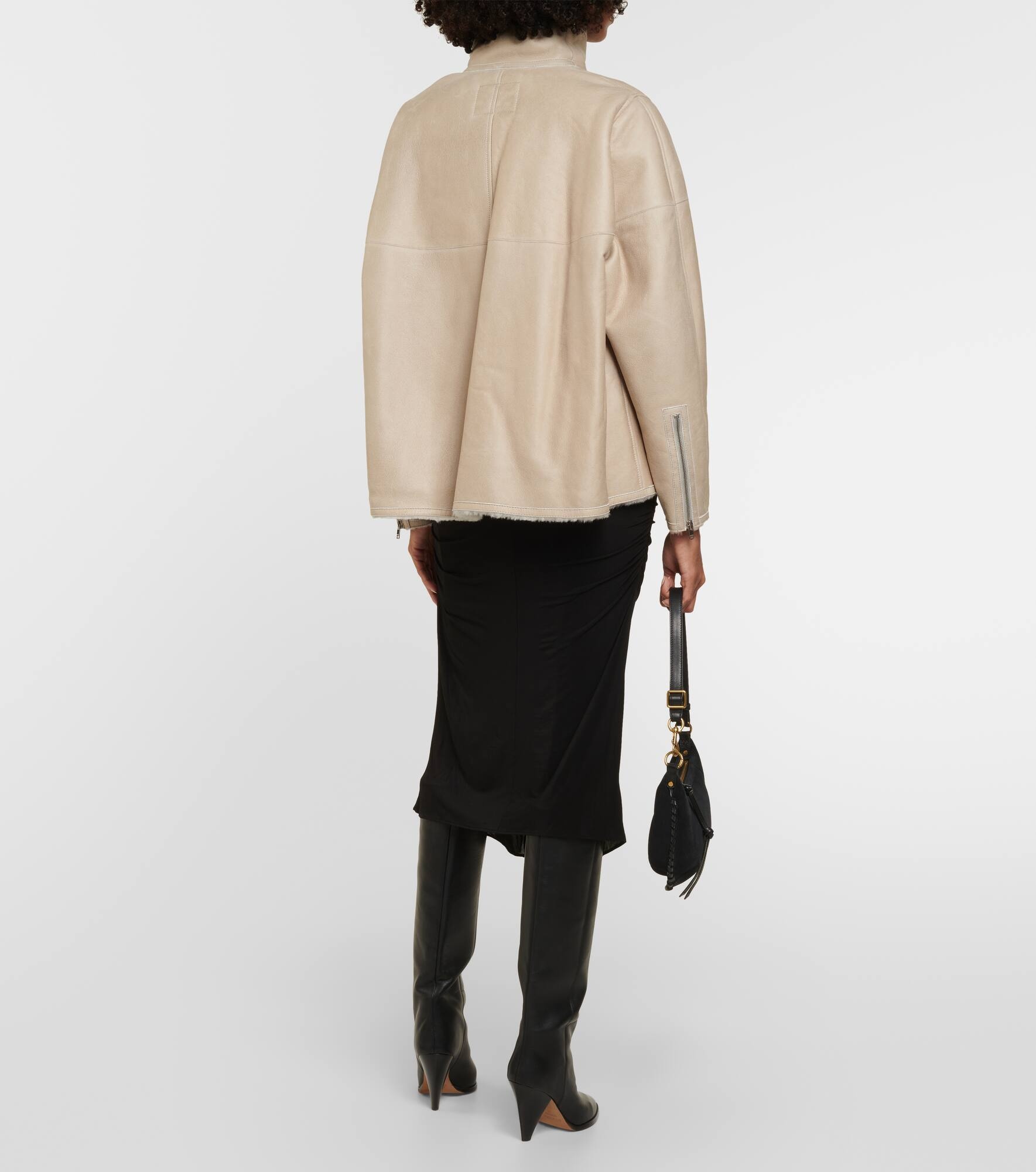 Abeliki shearling-lined suede jacket - 3