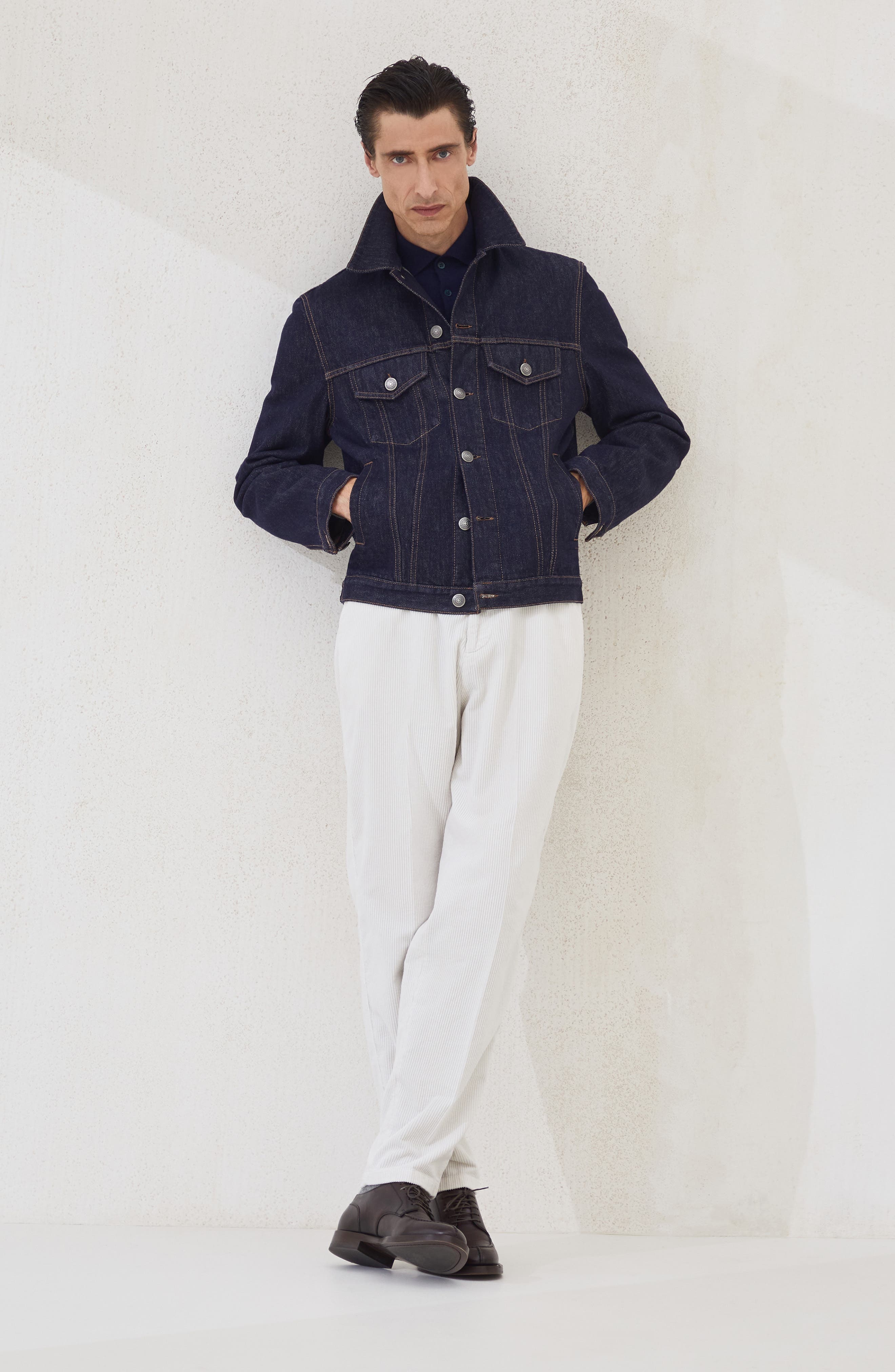 Brunello Cucinelli Polo-style sweater in Navy Blue at Nordstrom - 6