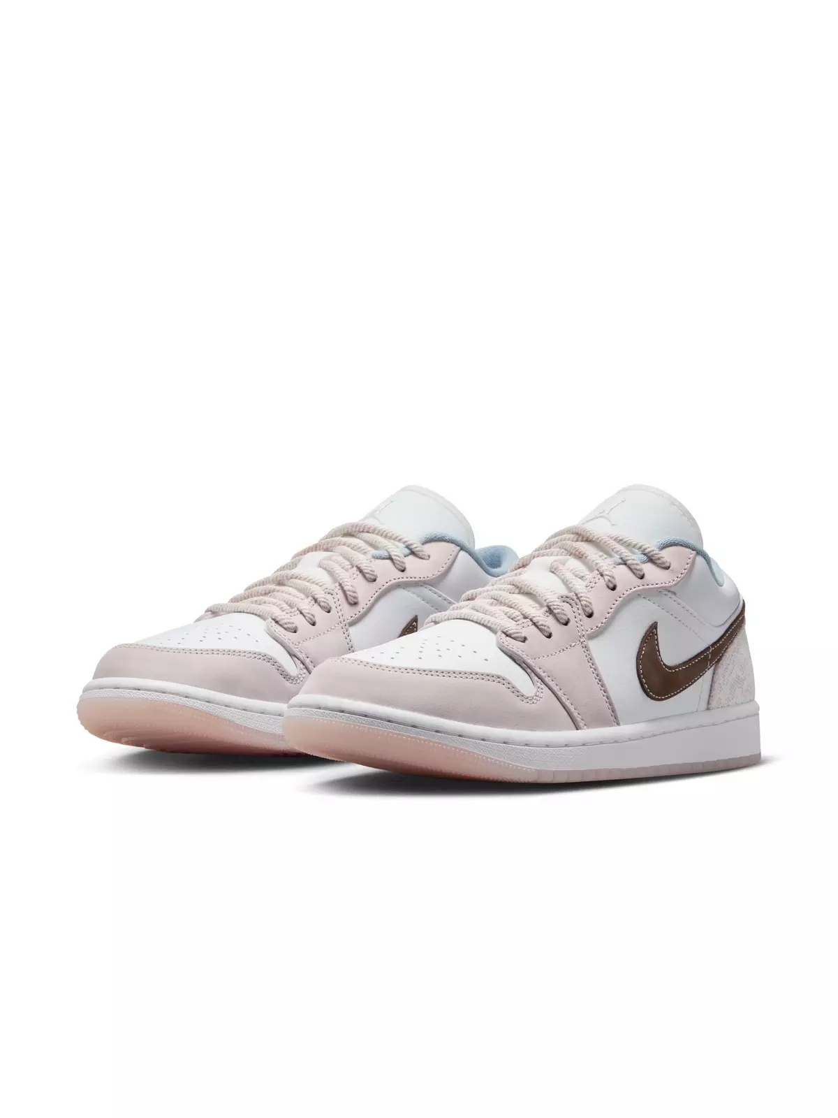1 Low "White/Ironstone/Light Soft Pink" Women's Shoe - 5