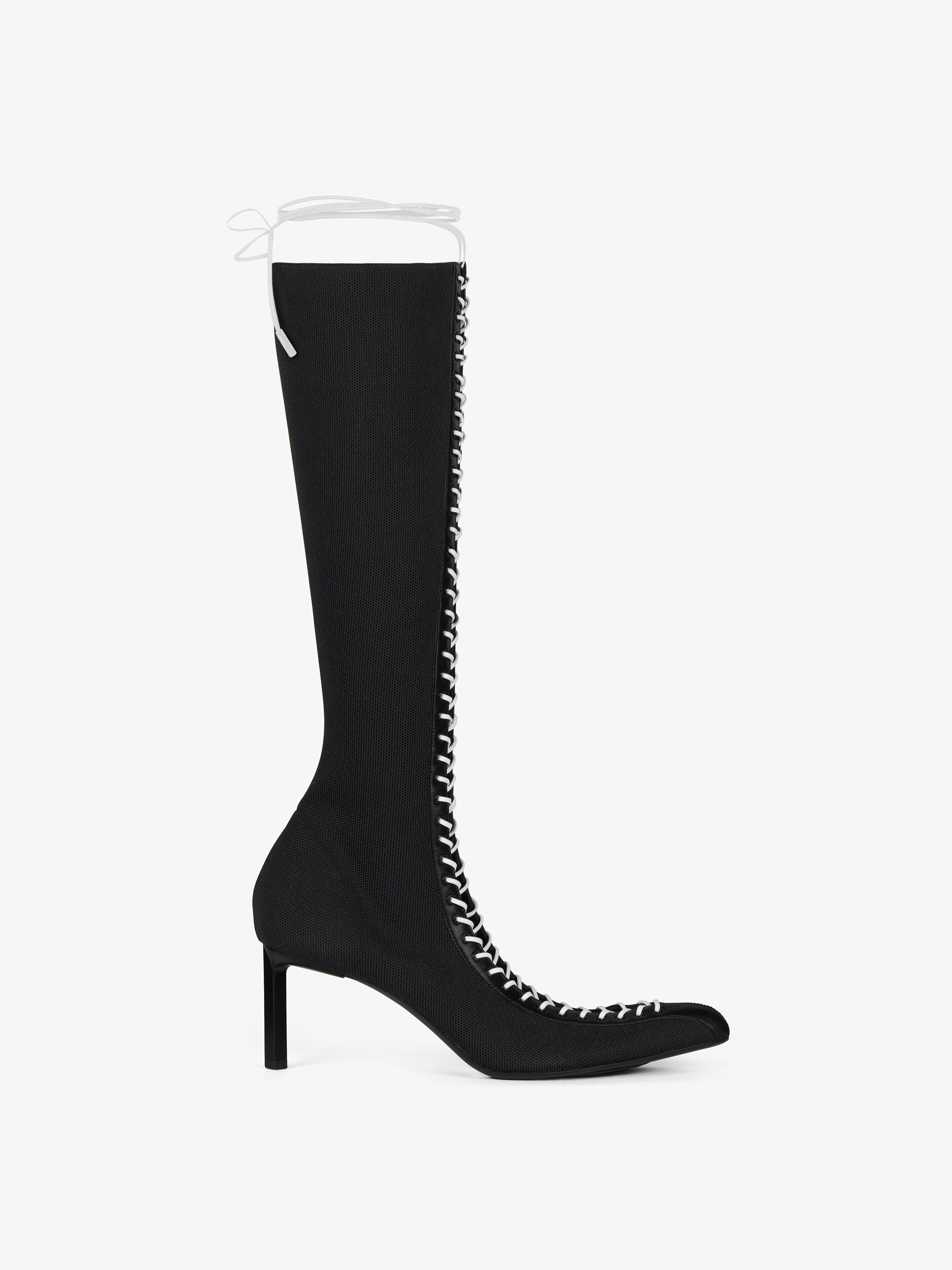 SHOW HIGH BOOTS IN KNIT AND LEATHER - 7