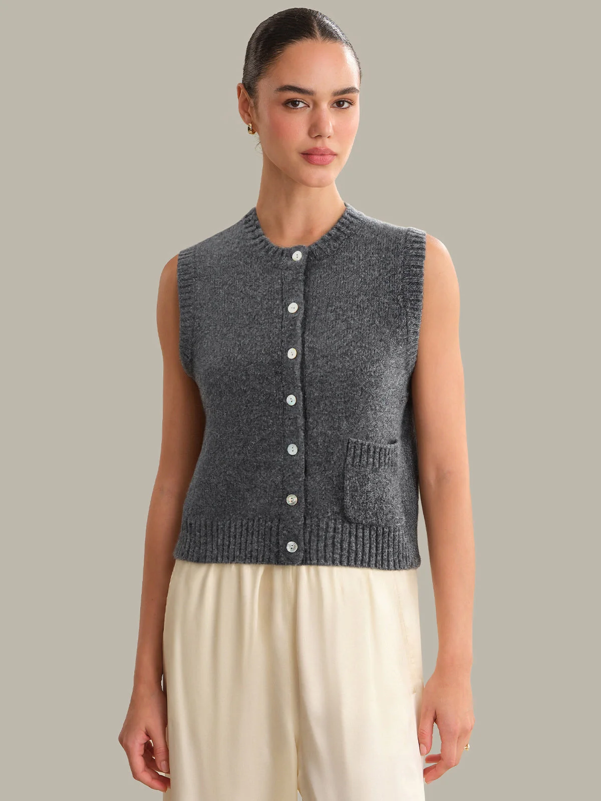 Dara: Cashmere Silk Vest - 1