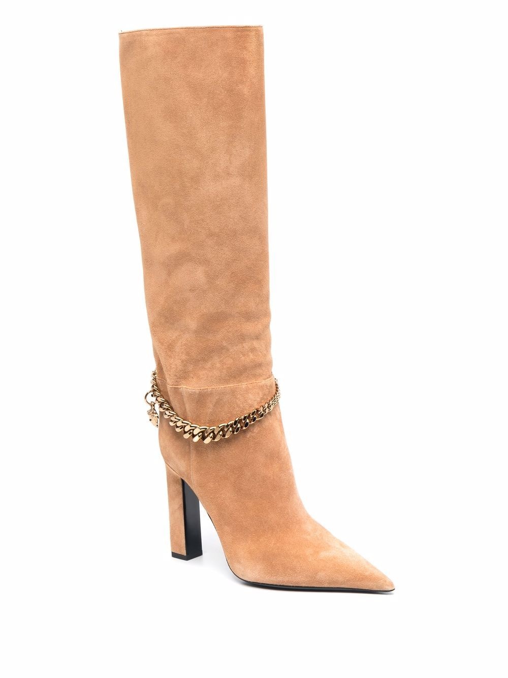 Medusa chain suede boots - 2