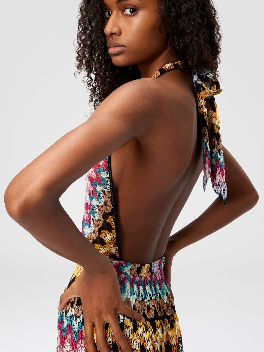 Short jumpsuit in lamé viscose lace - 5