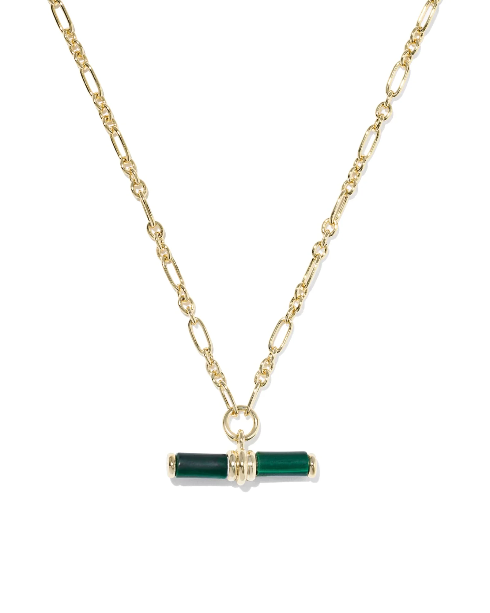 Bree Gold Beaded T Bar Short Pendant Necklace - 1