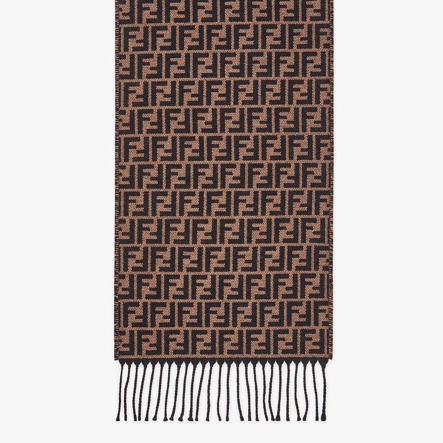 Brown wool stole - 1