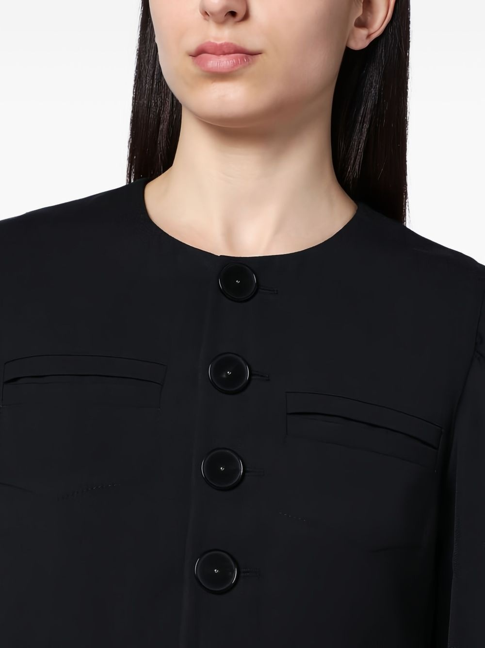 collarless jacket - 4