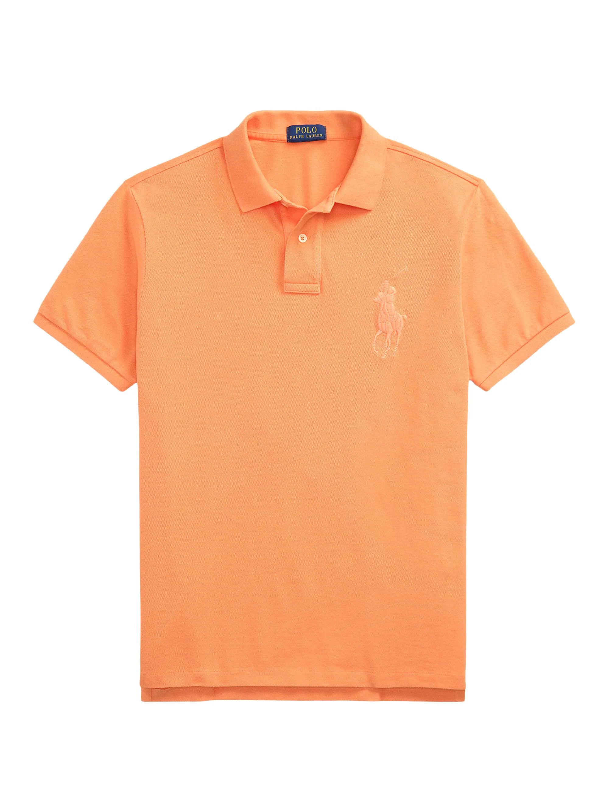 Men's Custom-Slim-Fit Big Pony Mesh Polo Shirt - Classic Peach - 1