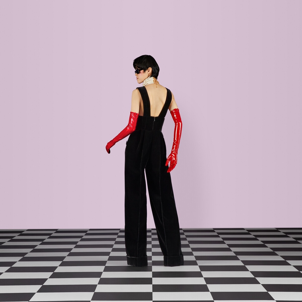 Silk viscose jumpsuit with cuffs - 3