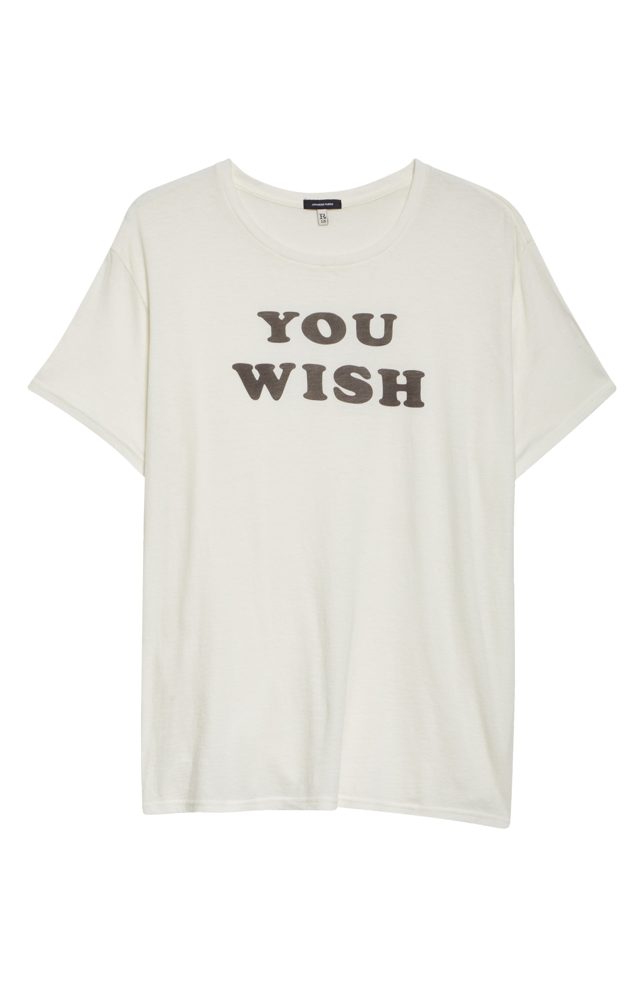 R13 You Wish Cotton & Cashmere Graphic T-Shirt in Ecru at Nordstrom - 5