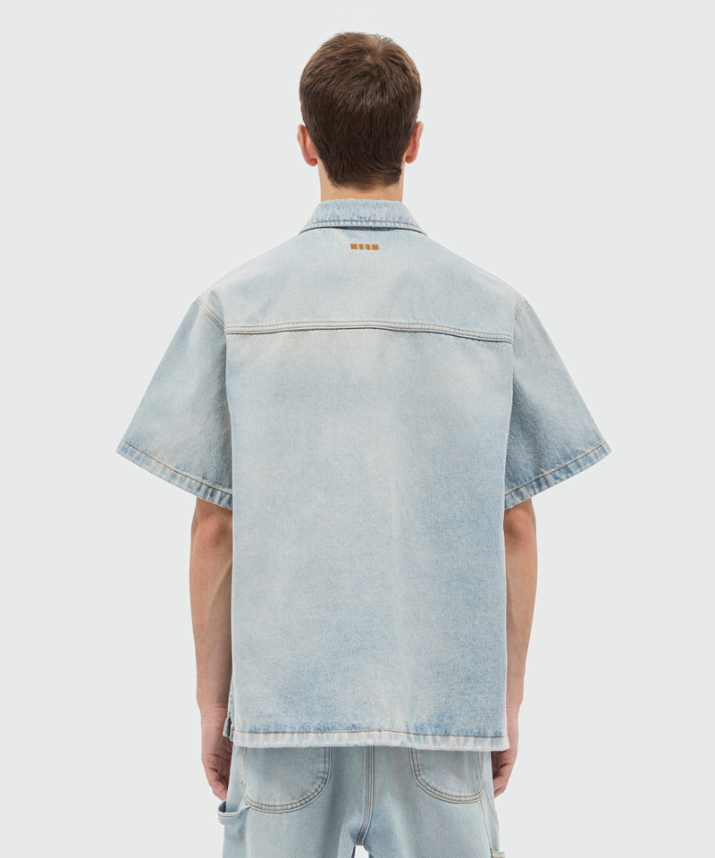 Light-wash denim short-sleeve shirt 3