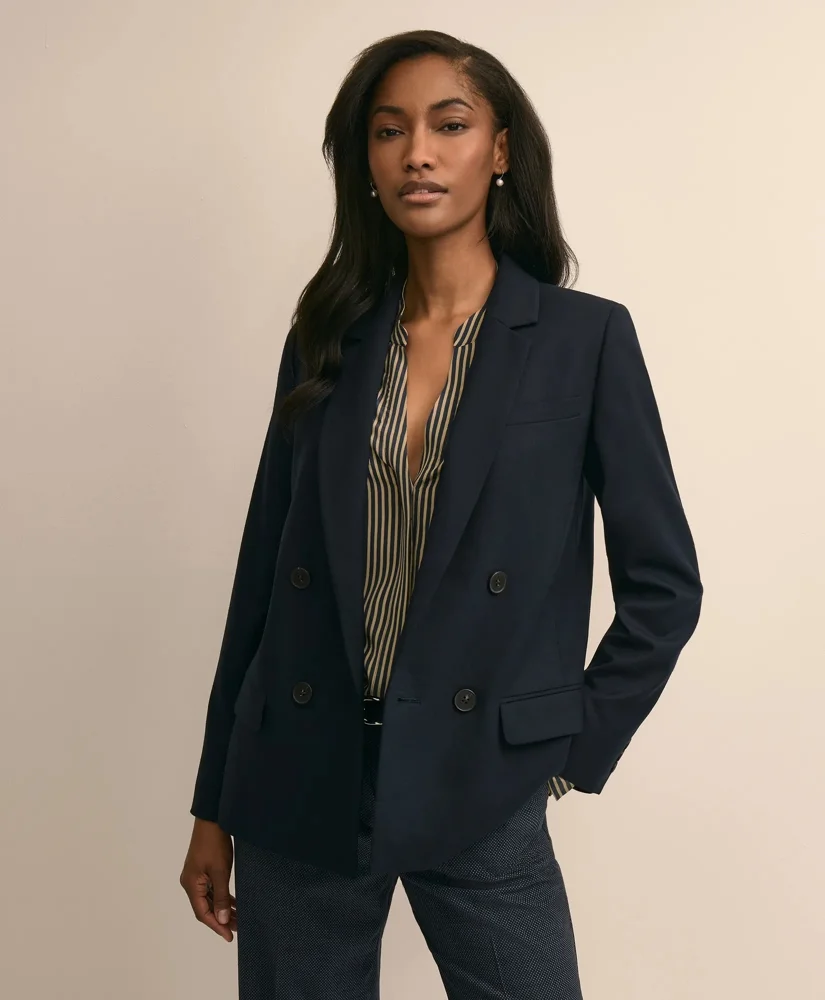 Wool Blend Double-Breasted Jacket - 1