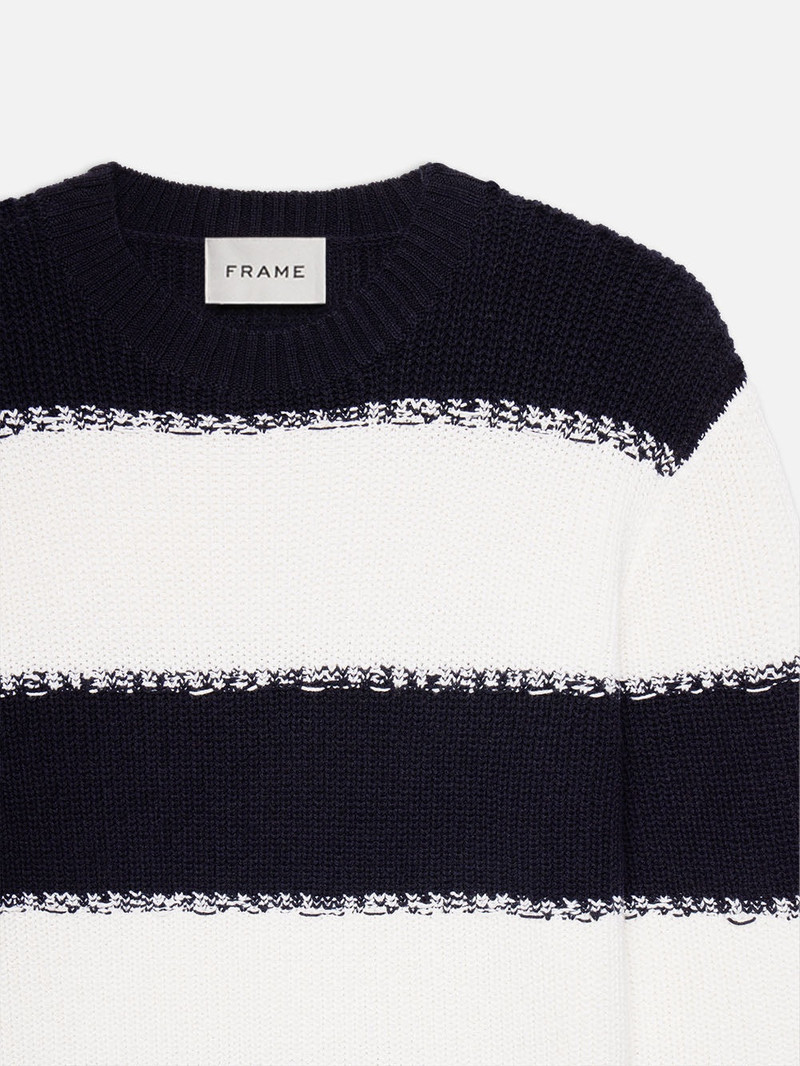 FRAME Striped Sweater in Dark Navy Stripe outlook