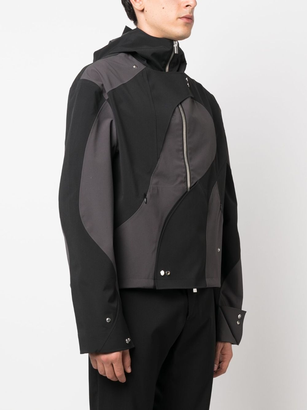 Trident panelled hooded jacket - 3