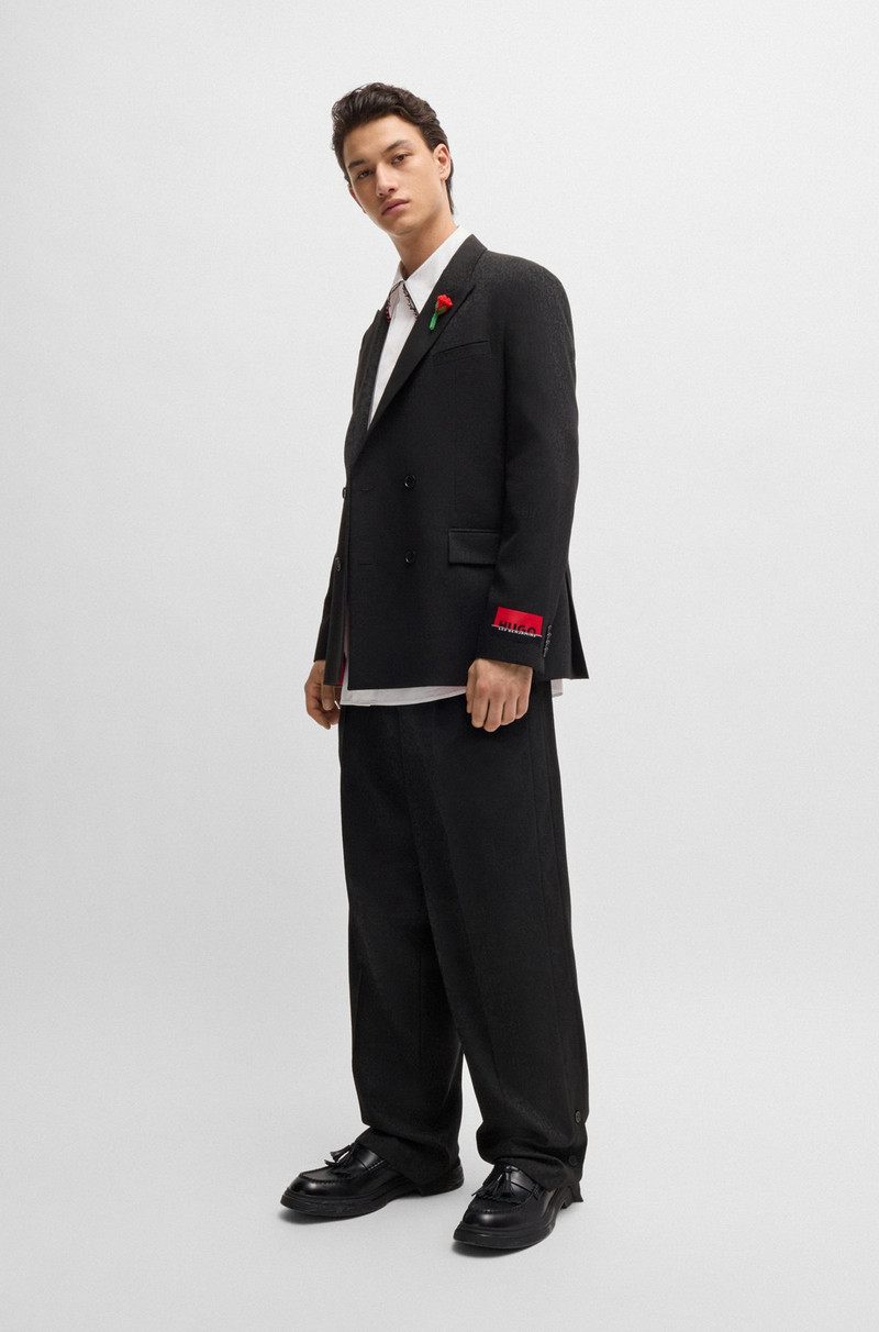 HUGO HUGO X LES BENJAMINS MODERN-FIT TROUSERS IN PATTERNED JACQUARD outlook