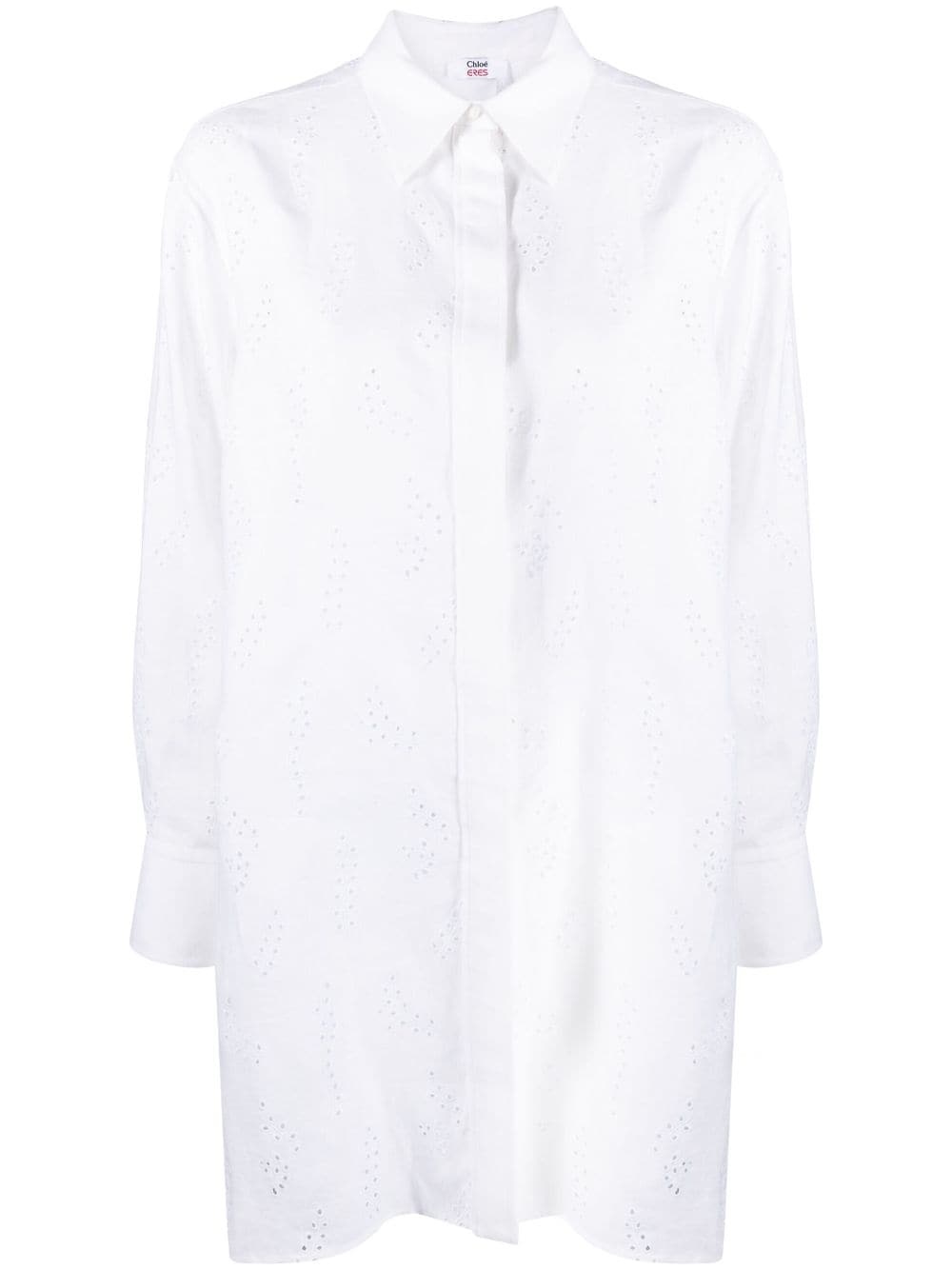 mother-of-pearl linen shirt dress - 1