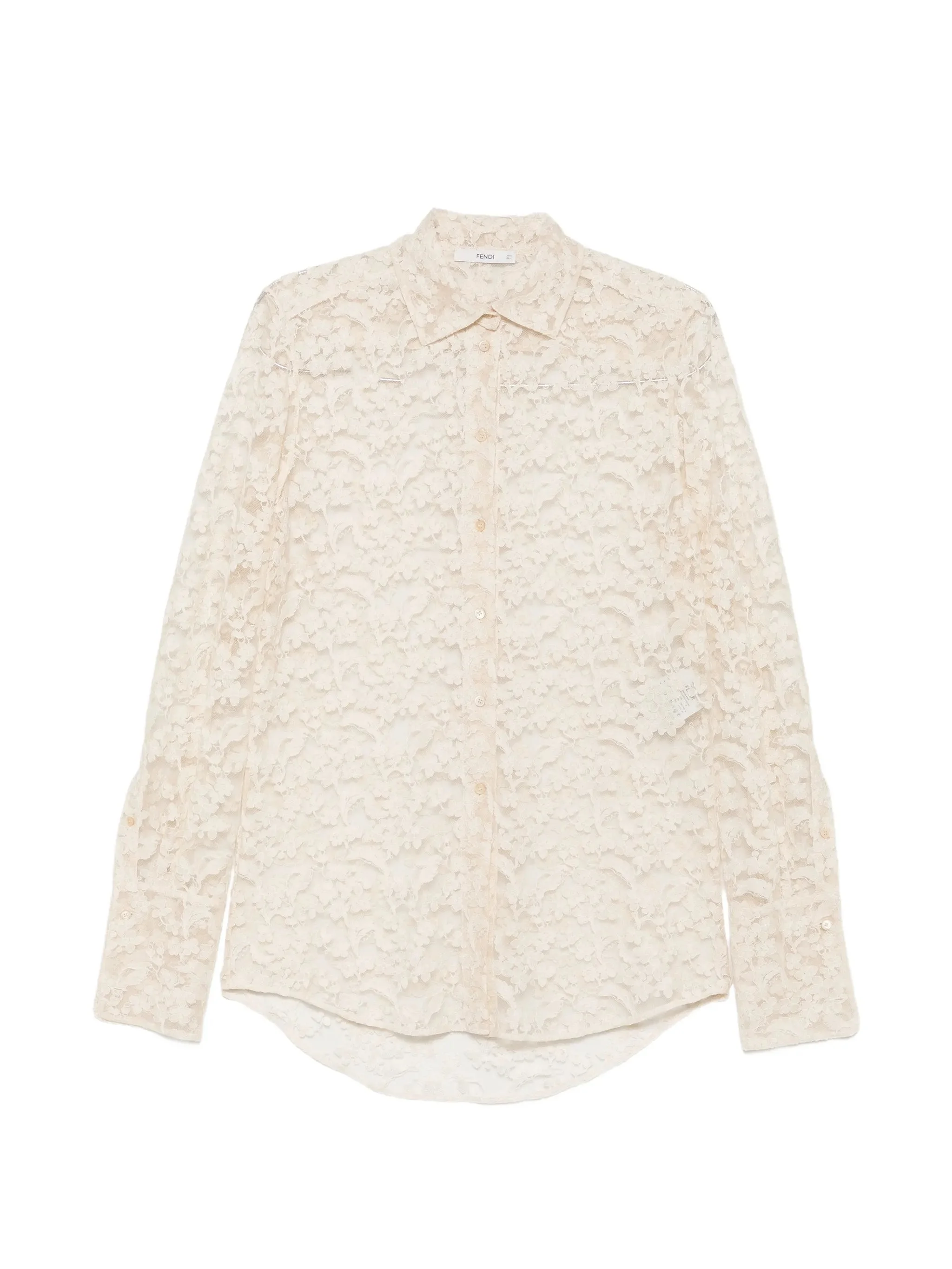 Fendi Floral-lace Buttoned Shirt - 1