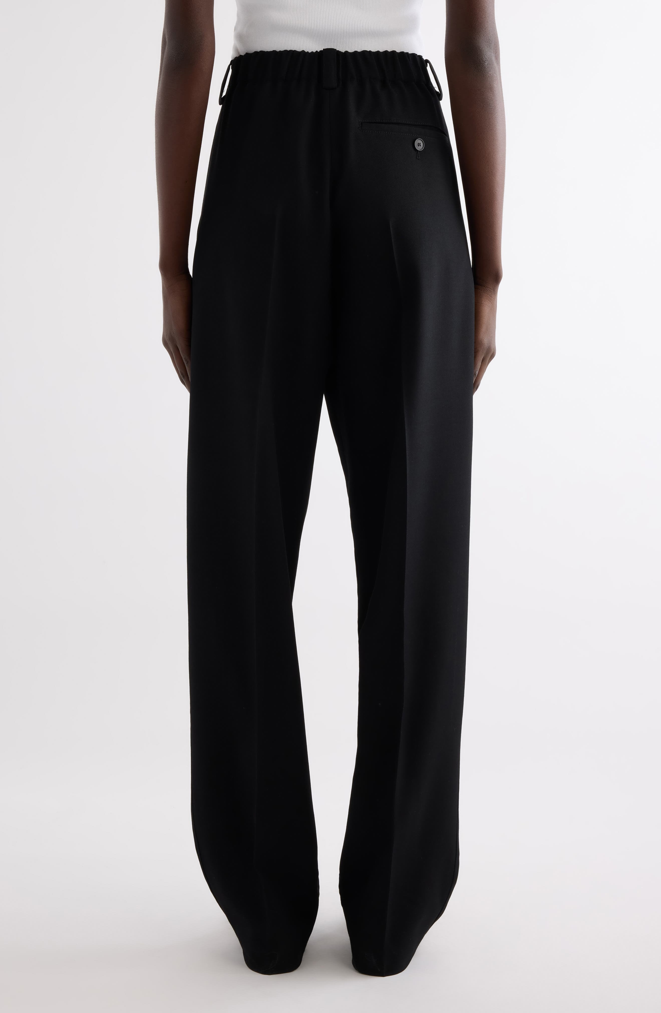 Givenchy Double Pleat Low Waist Wool Grain de Poudre Pants in Black at Nordstrom - 3