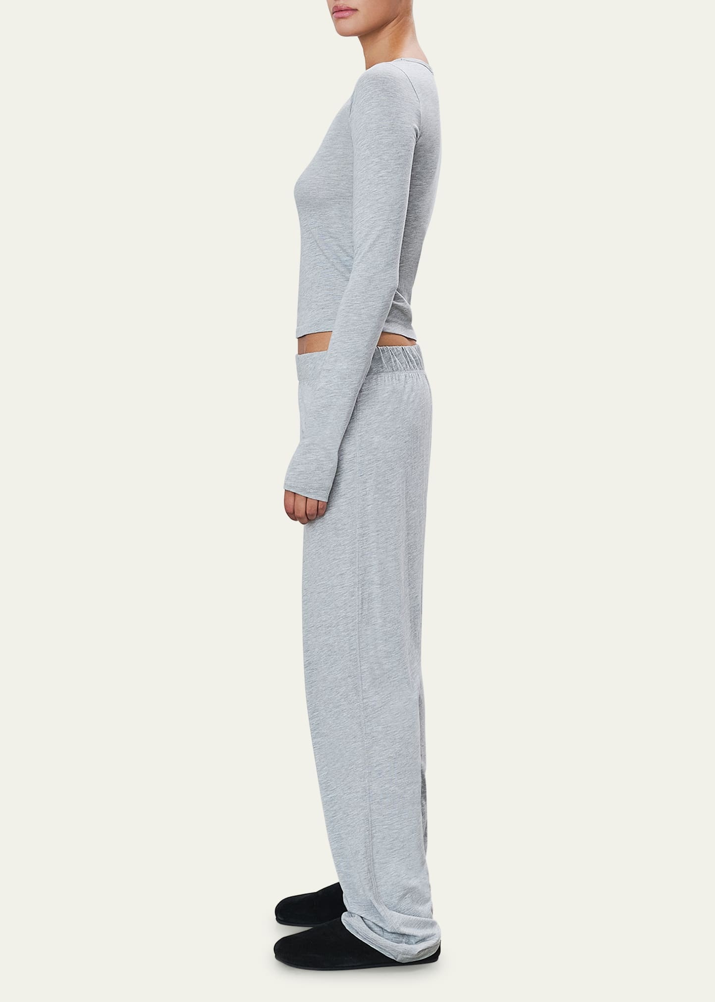 Fitted Crewneck Long-Sleeve T-Shirt - 4