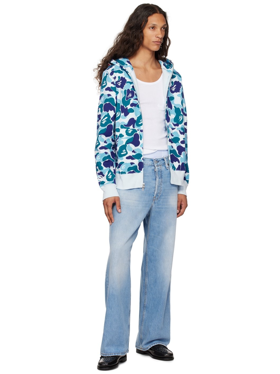 Blue ABC Camo Shark Full Zip Hoodie - 4