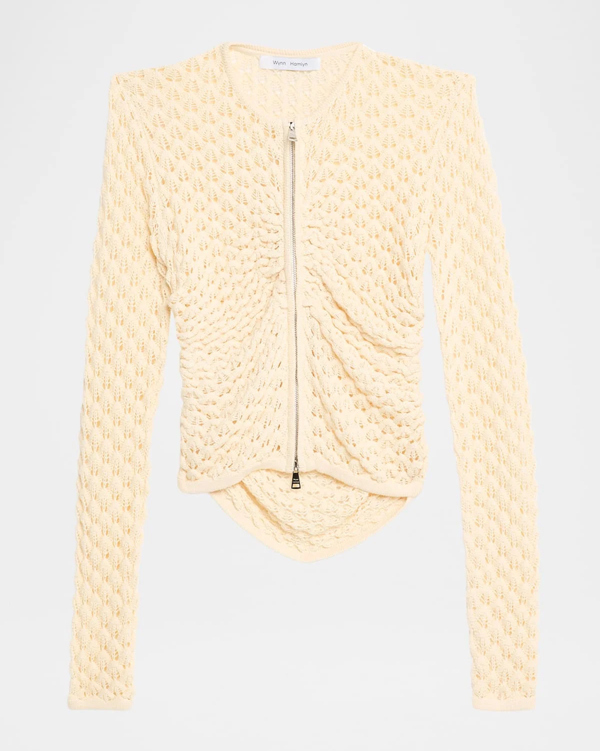 Pointelle Zip Cardigan - 1