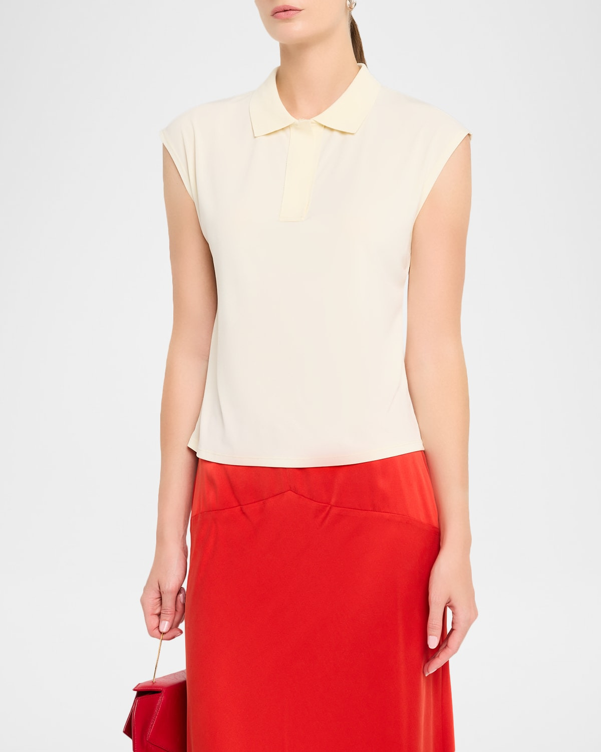 Cap-Sleeve Polo Top - 4
