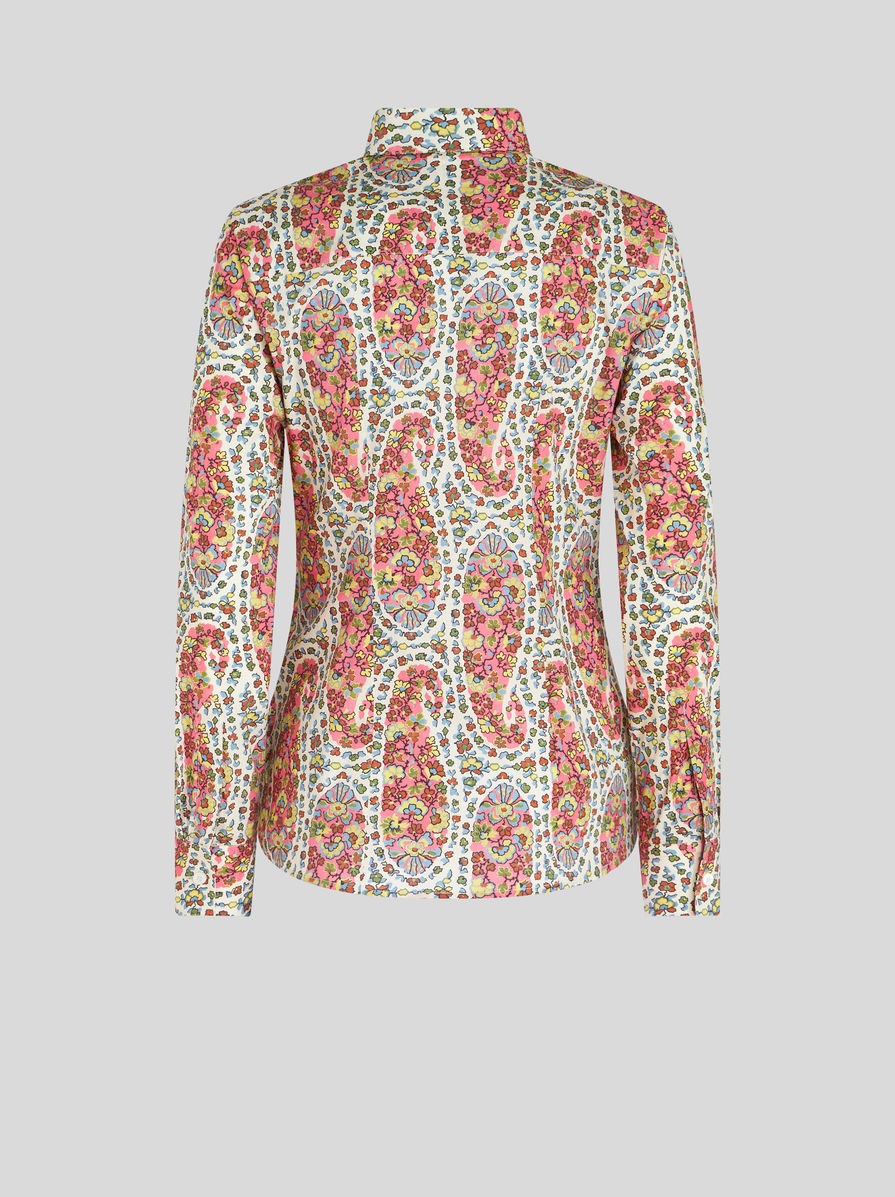 FLORAL PAISLEY WAIST FITTED SHIRT - 5