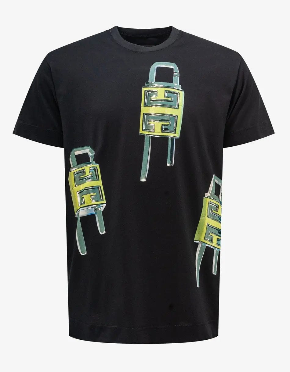 Givenchy Black 4G Padlock Print T-Shirt - 1