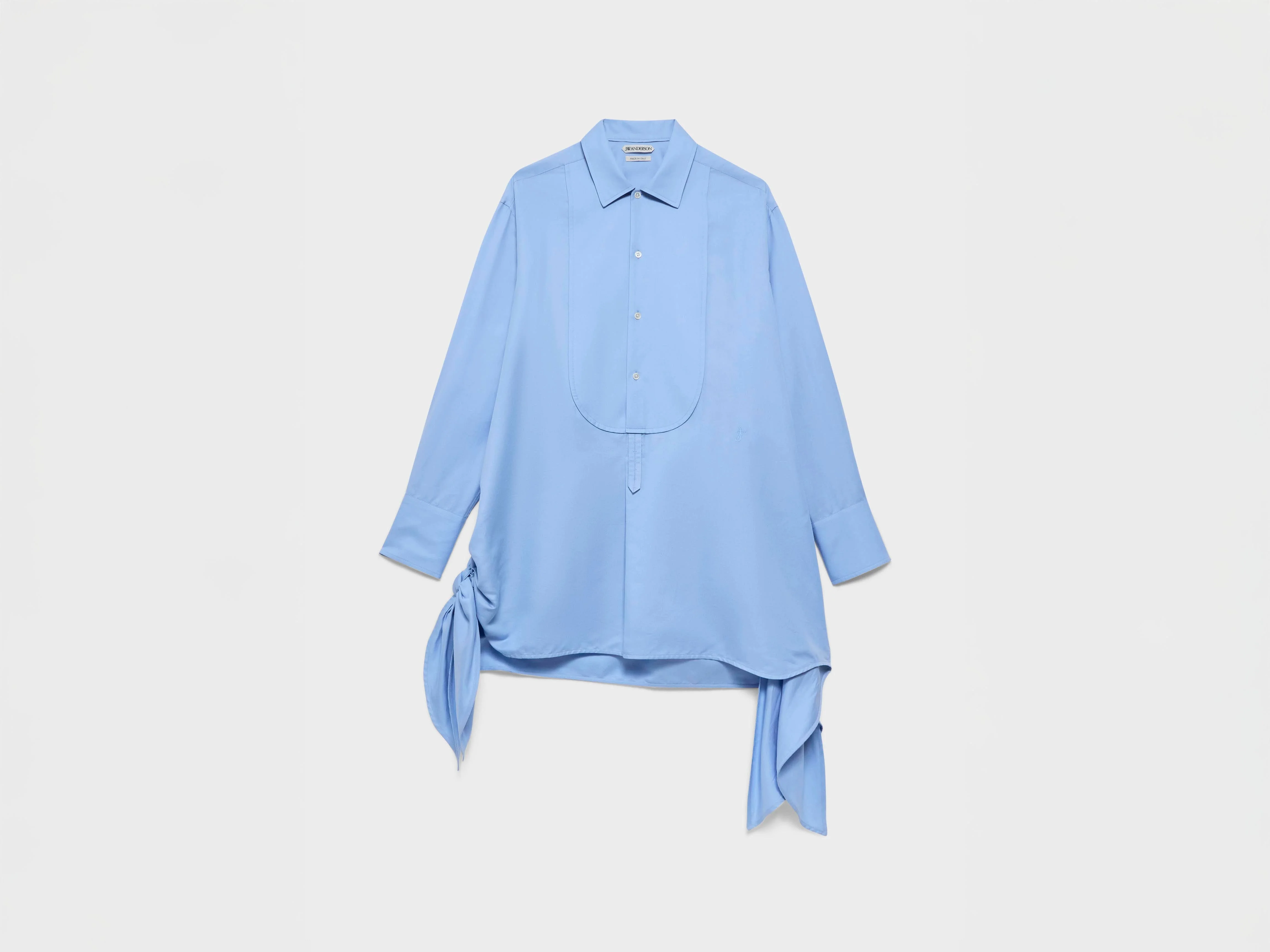 WOMENS SIDE KNOT SHIRT DRESS IN CORNFLOWER BLUE - 1