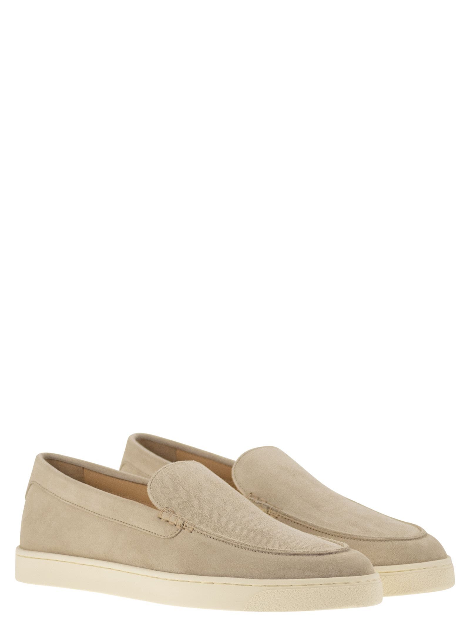 Brunello Cucinelli Men Chevron-Effect Suede Moccasins - 4