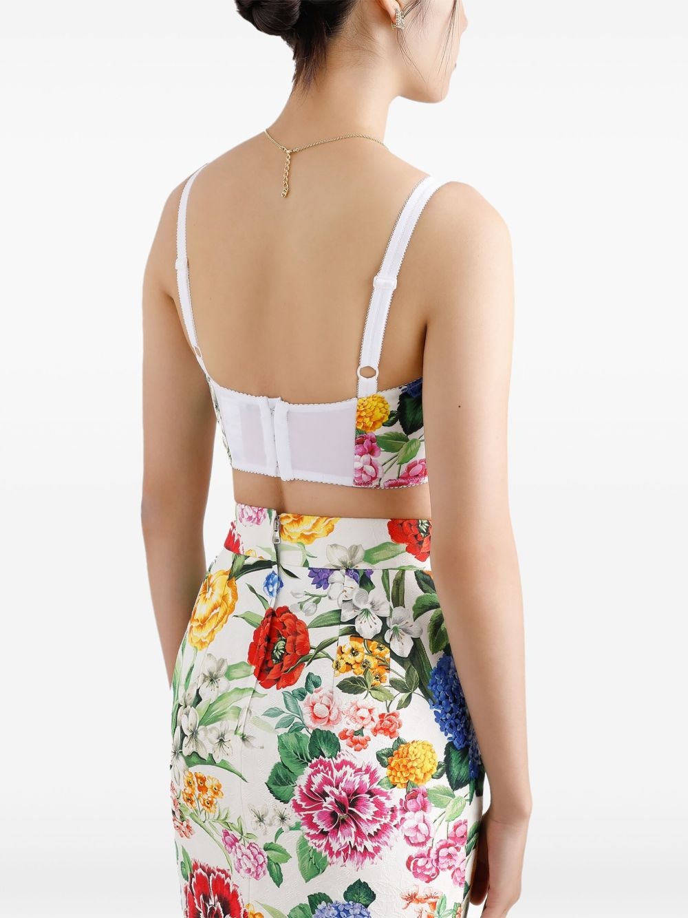 floral-print crop top - 3