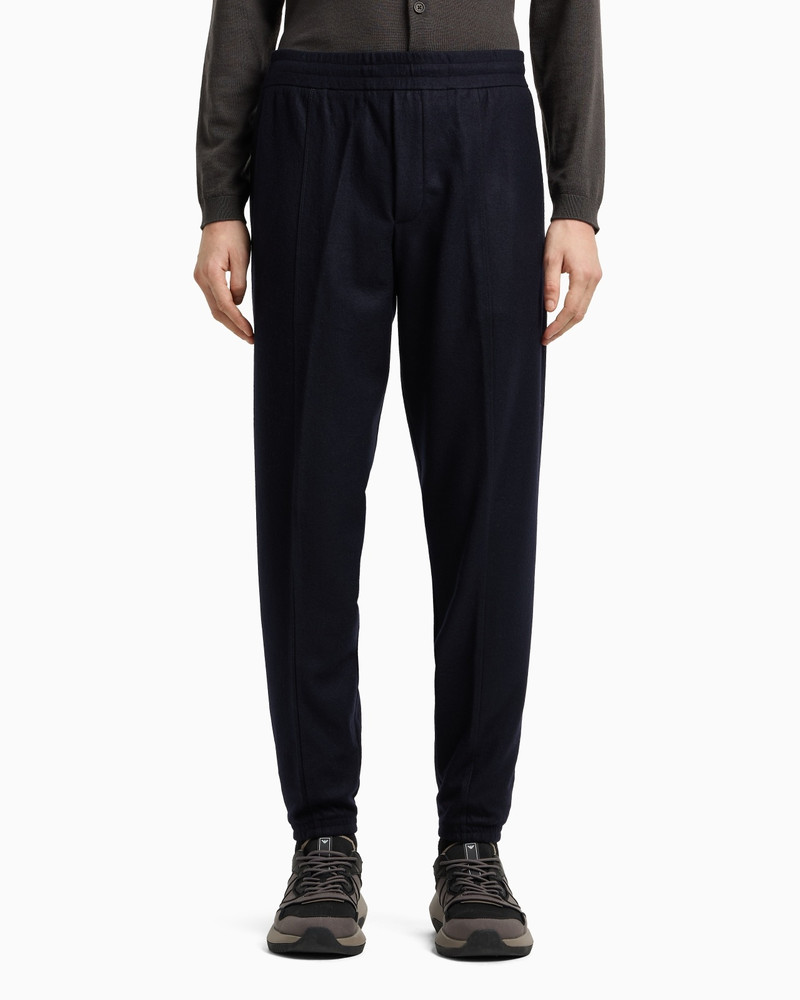 EMPORIO ARMANI TRAVEL ESSENTIALS VIRGIN-WOOL FLANNEL JOGGERS outlook