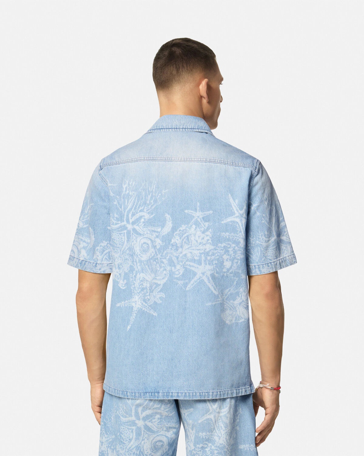 Lasered Barocco Sea Denim Overshirt - 5
