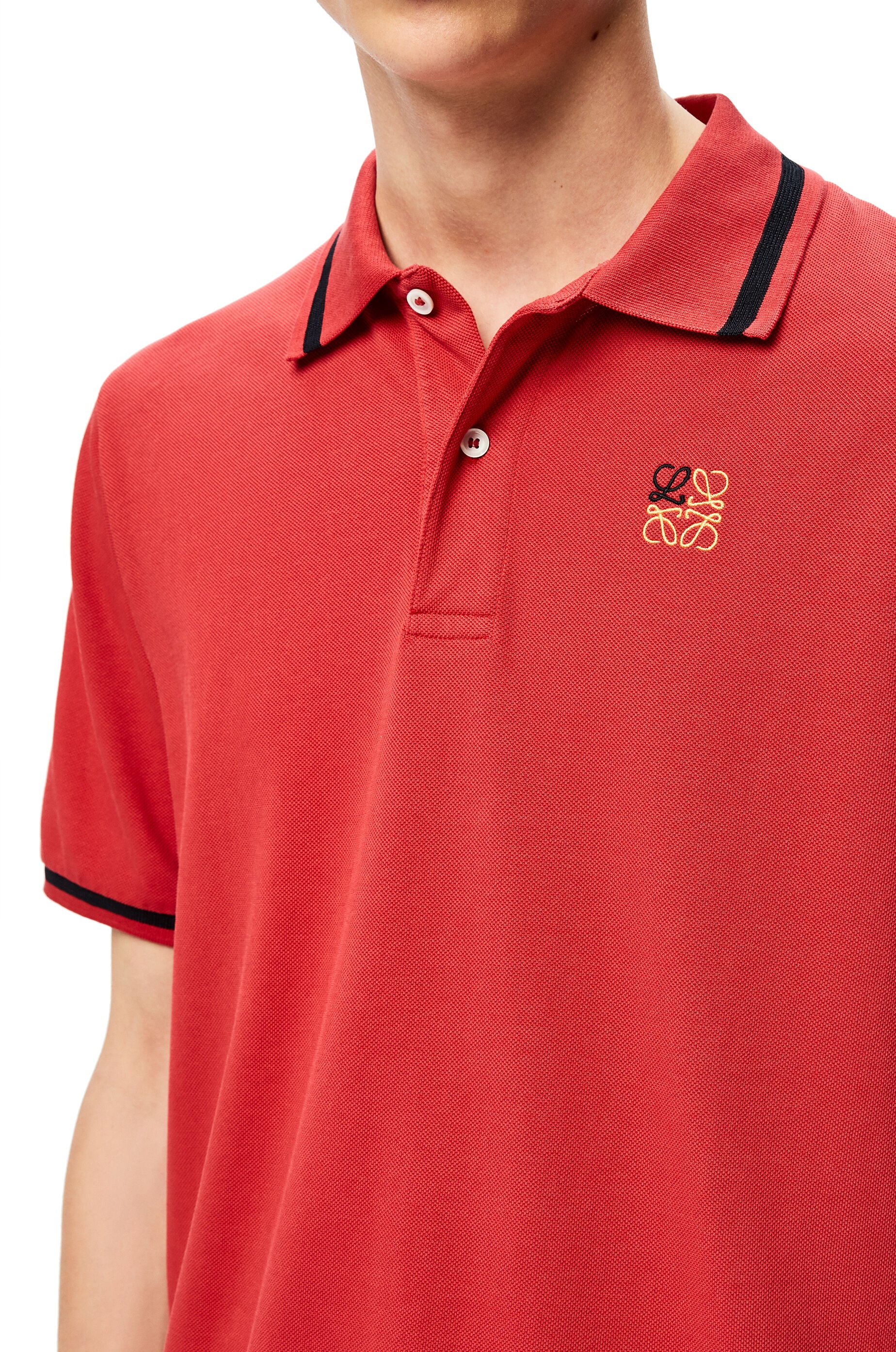 Anagram embroidered polo in cotton - 5