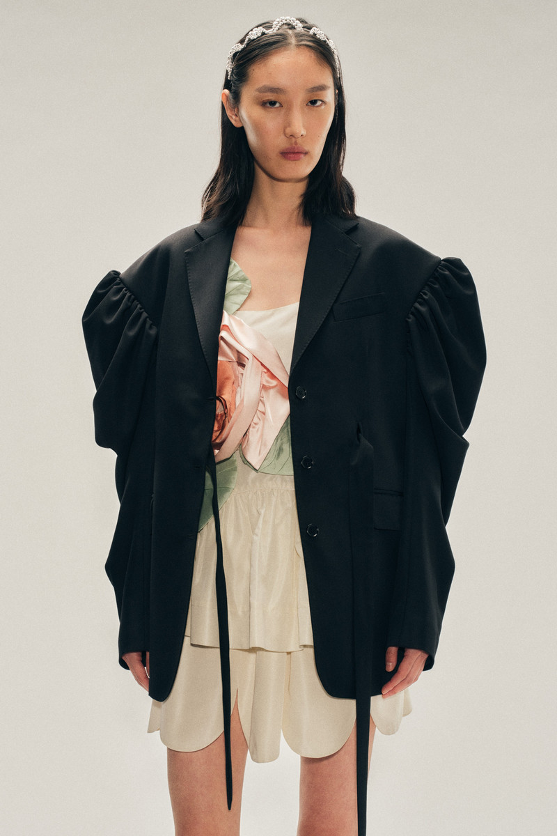 Back Cutout Draped Sleeve Bow Jacket 4