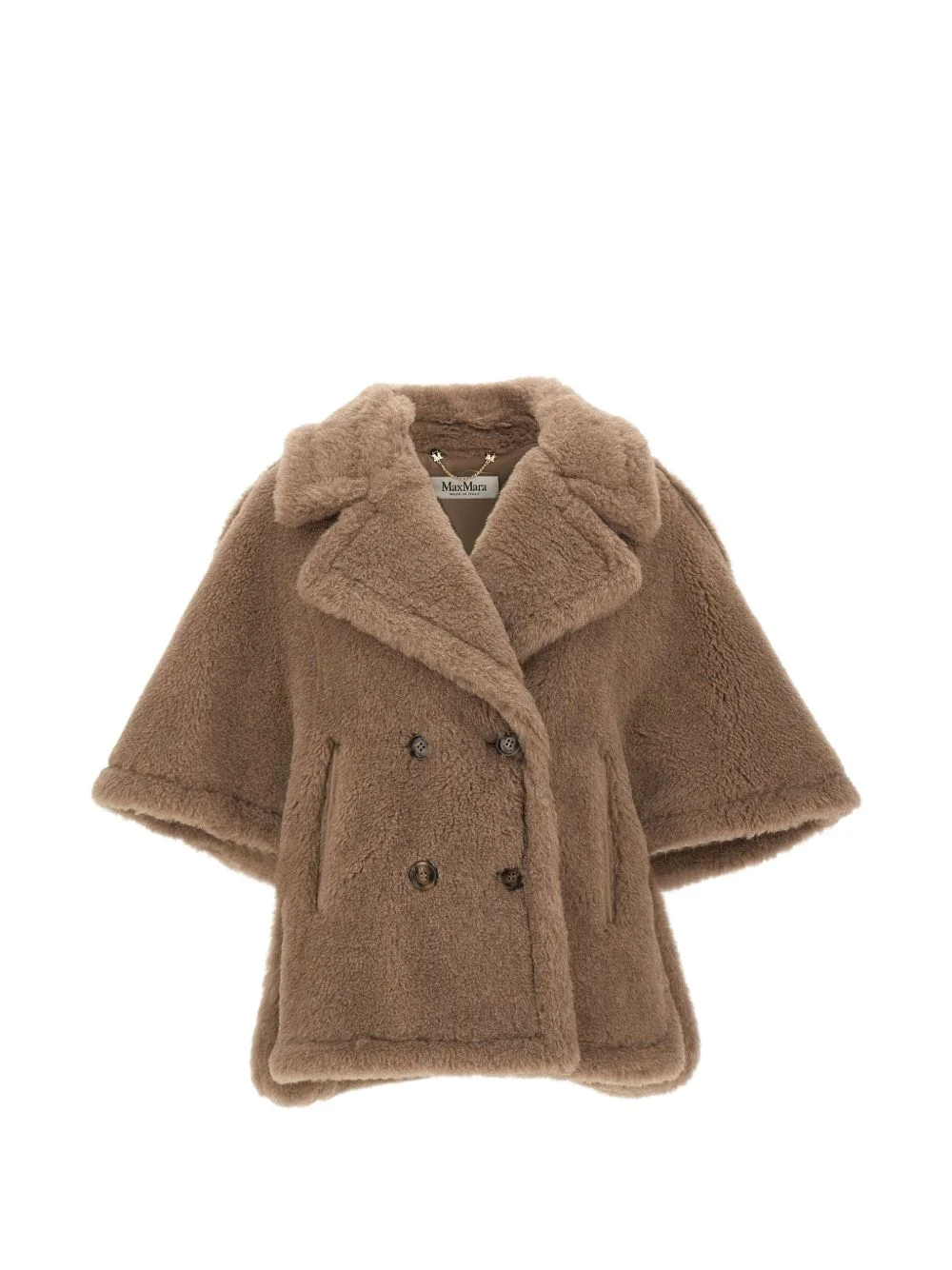 double-breasted shoulder-epaulette cape - 1