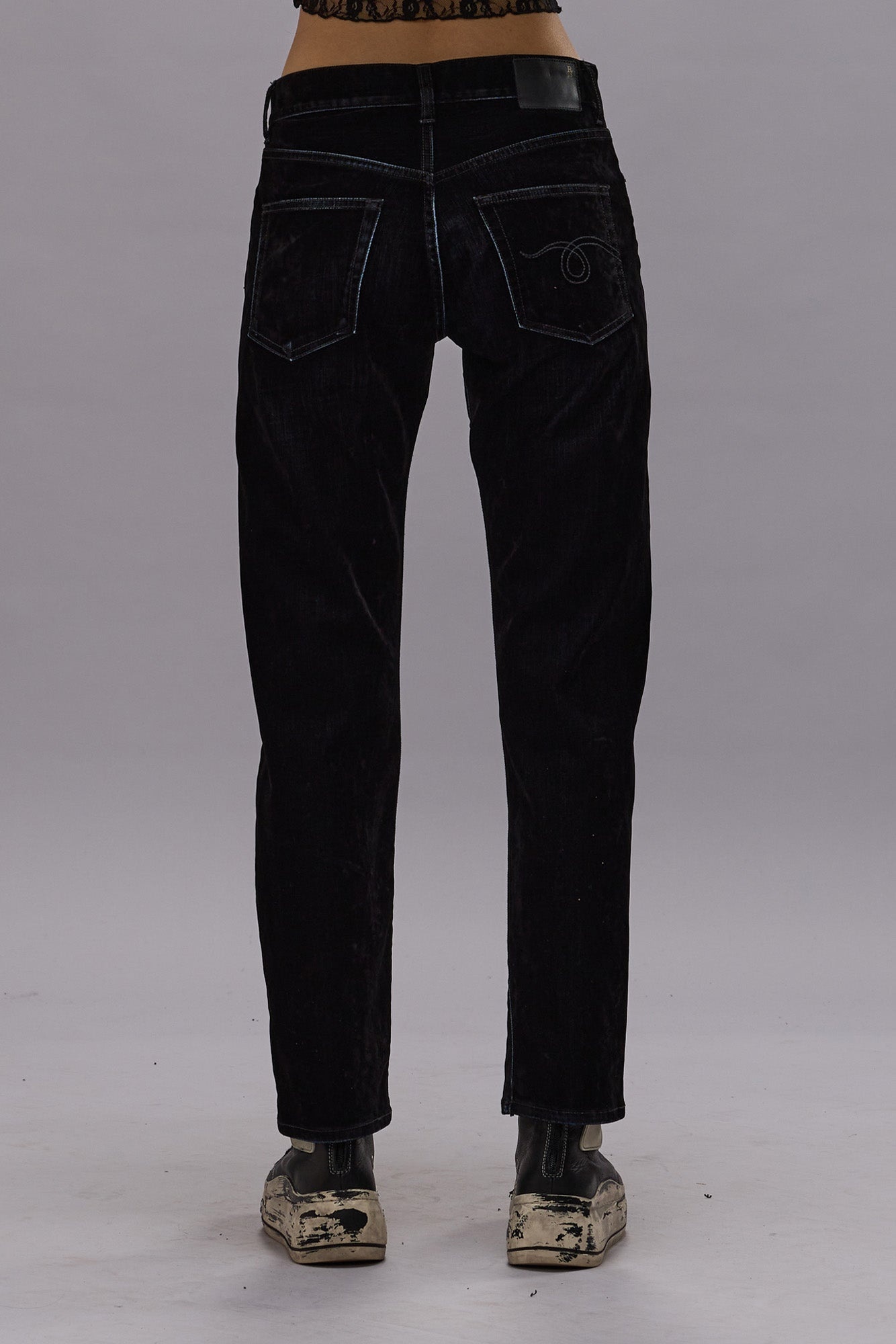 ROMEO JEAN - FLOCKED BLACK - R13 - 7