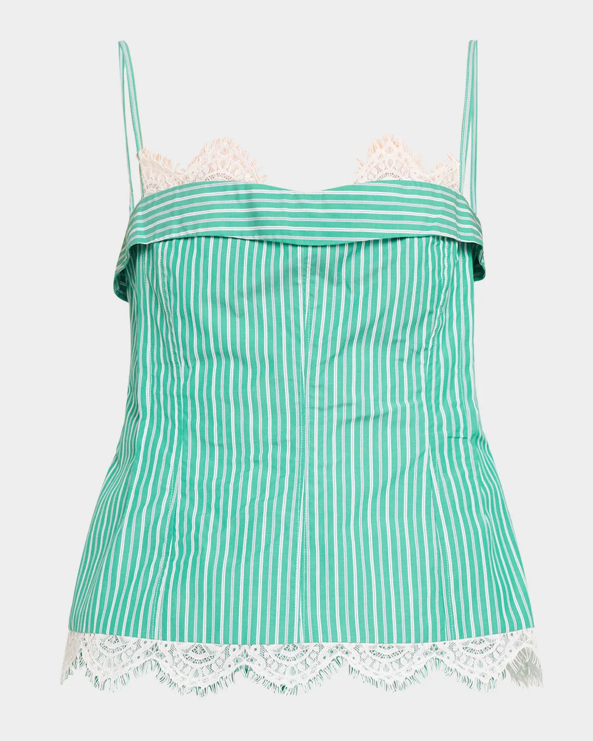 Poplin Lace-Trim Bustier Top - 1