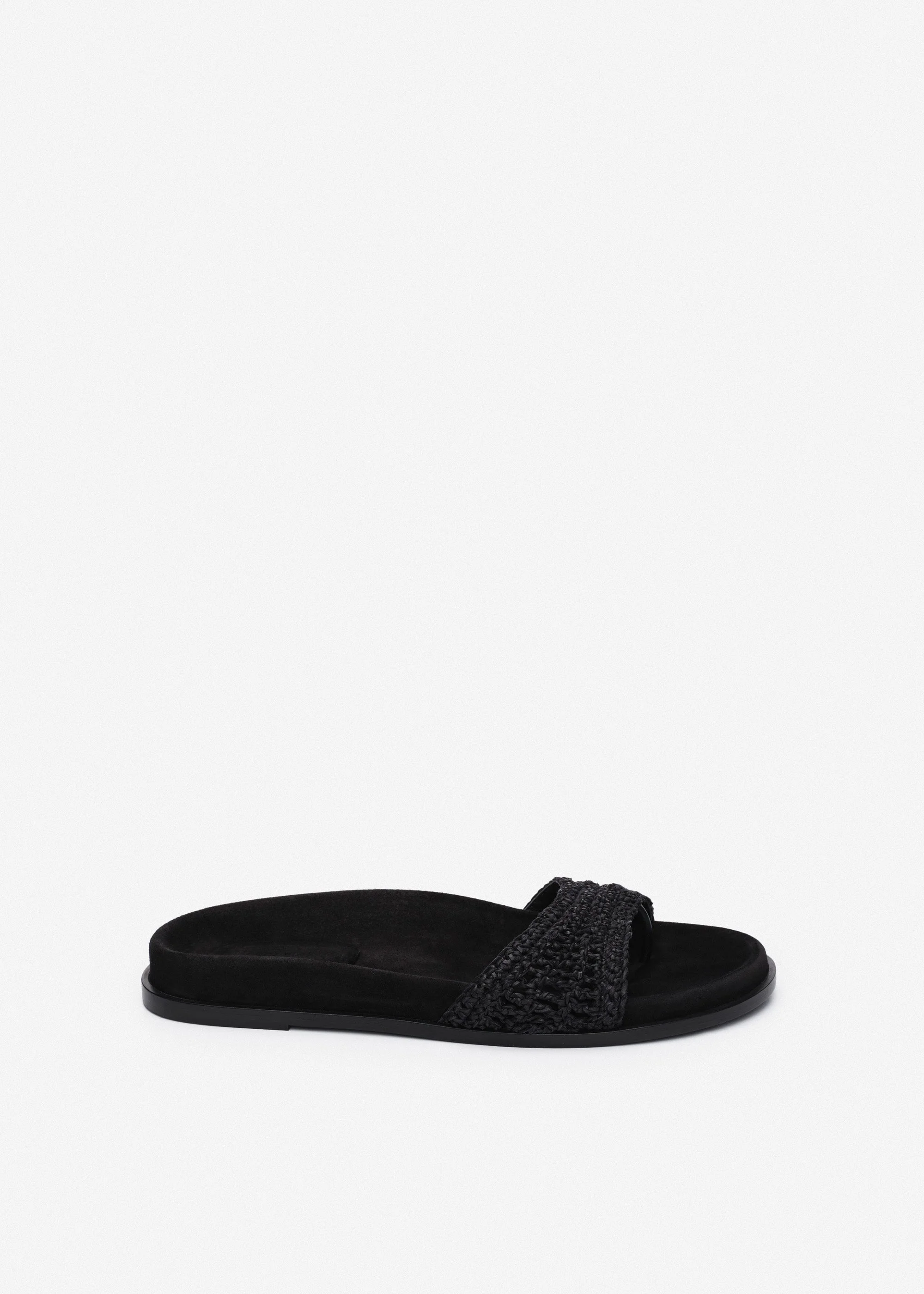 Crochet strap sandals in black - 1