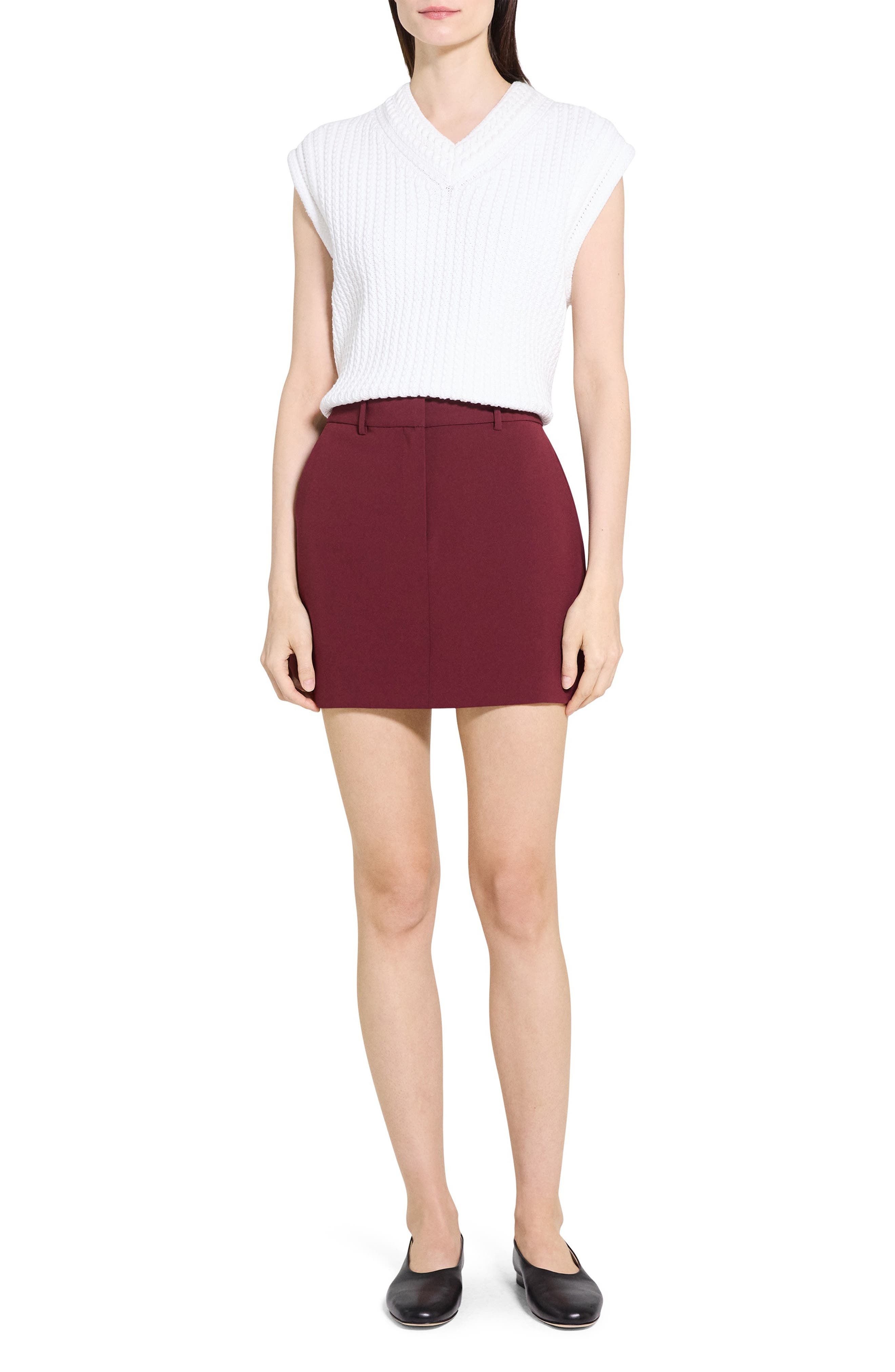 Theory Crepe Miniskirt in Grenache at Nordstrom - 7