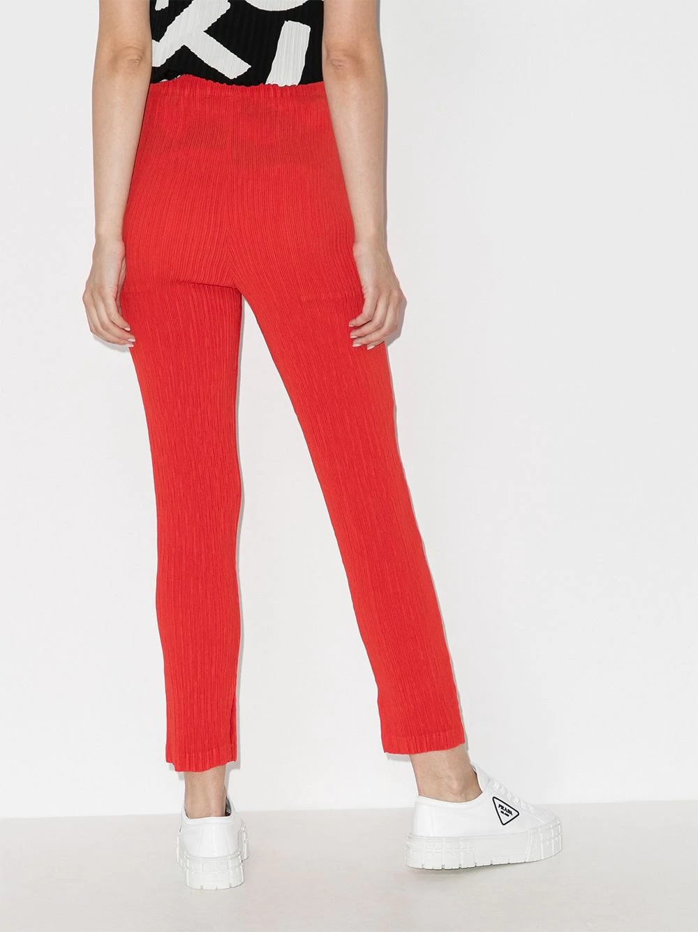 ribbed-design slim-fit trousers - 3