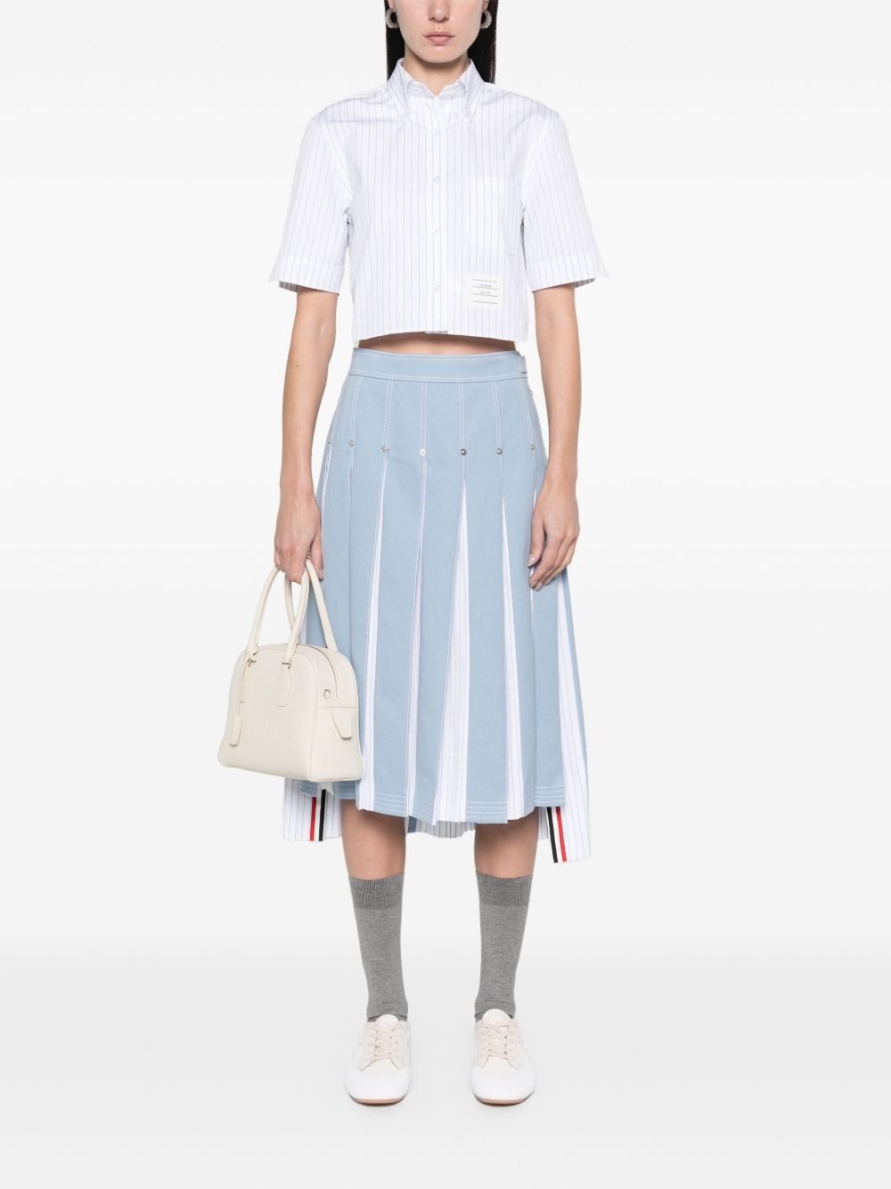 cropped striped shirt - 2
