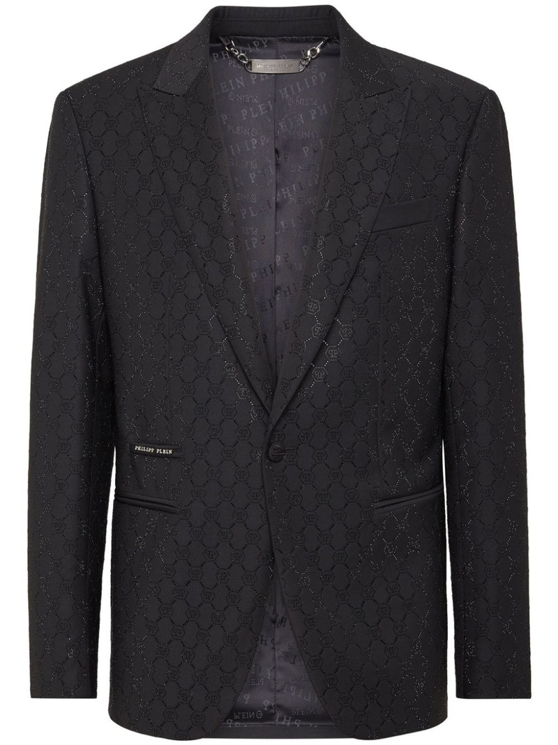 monogram-pattern blazer 1