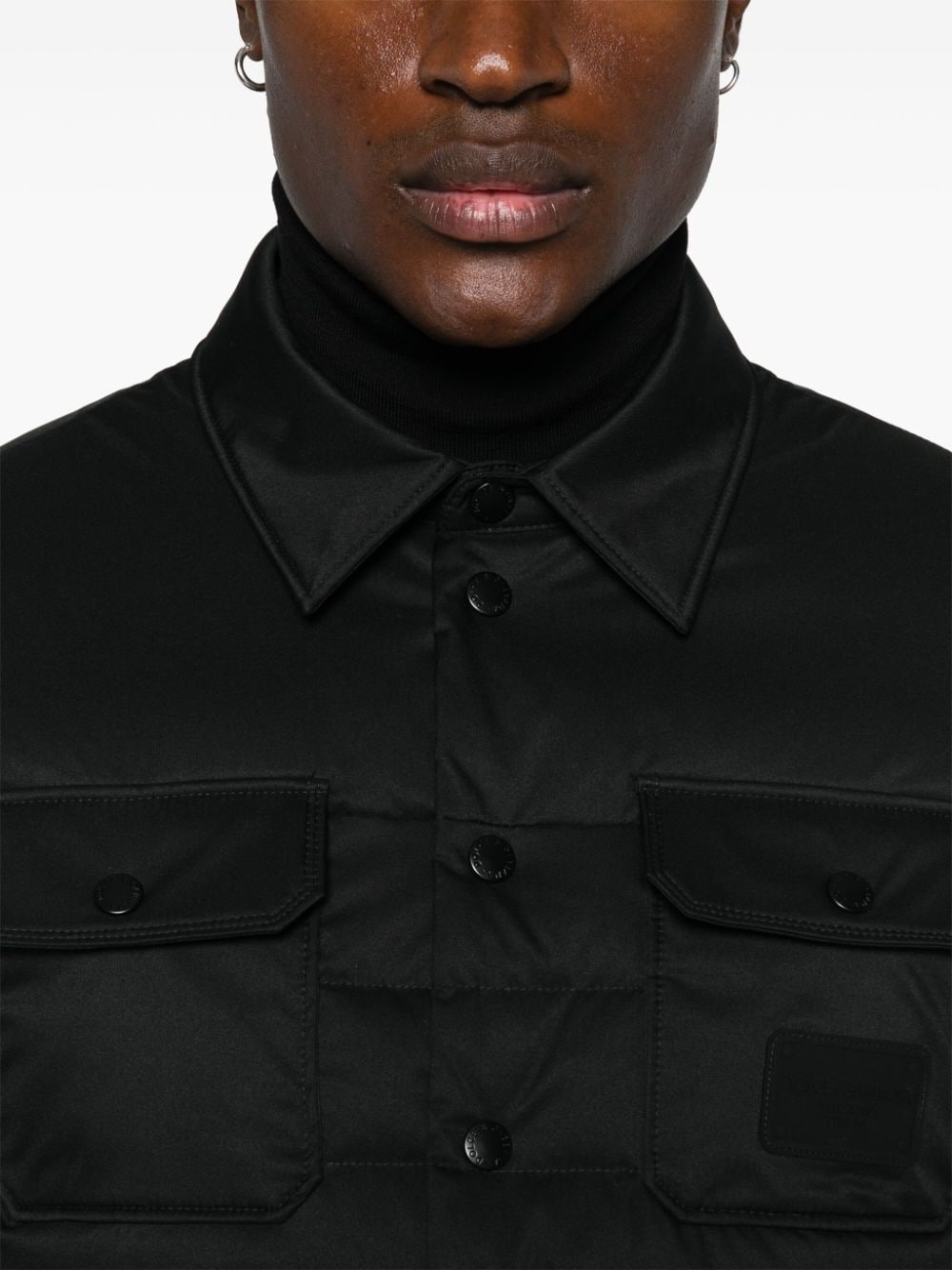 logo-patch puffer jacket - 5