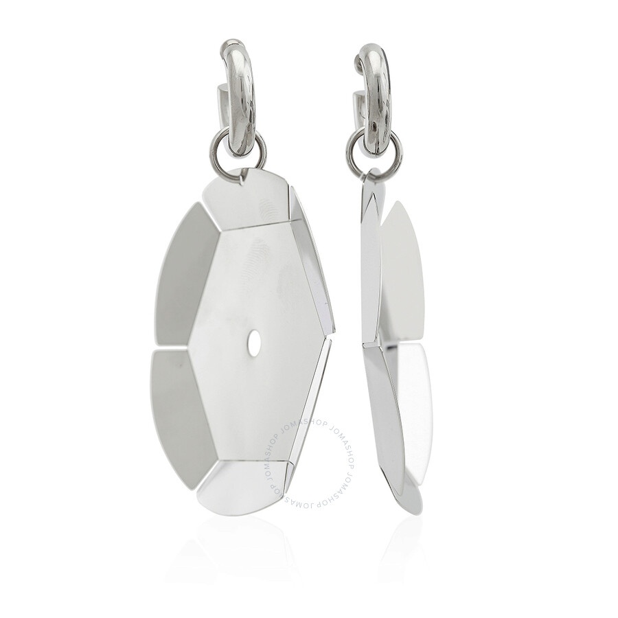 Burberry Ladies Silver Palladium-Plated Paillette Hoop Earrings - 3