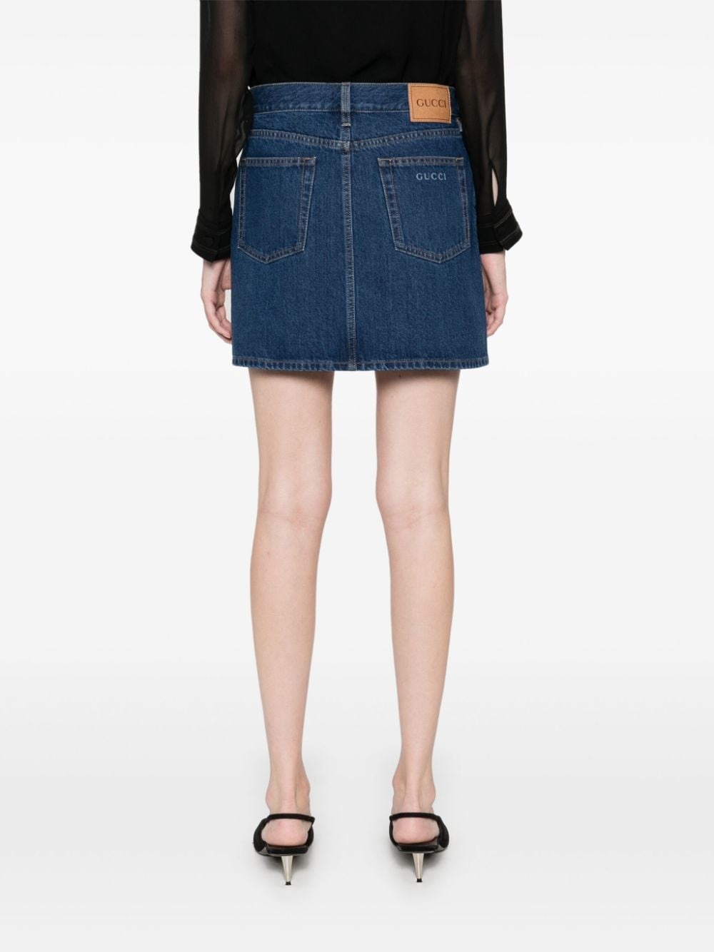 denim mini skirt - 4
