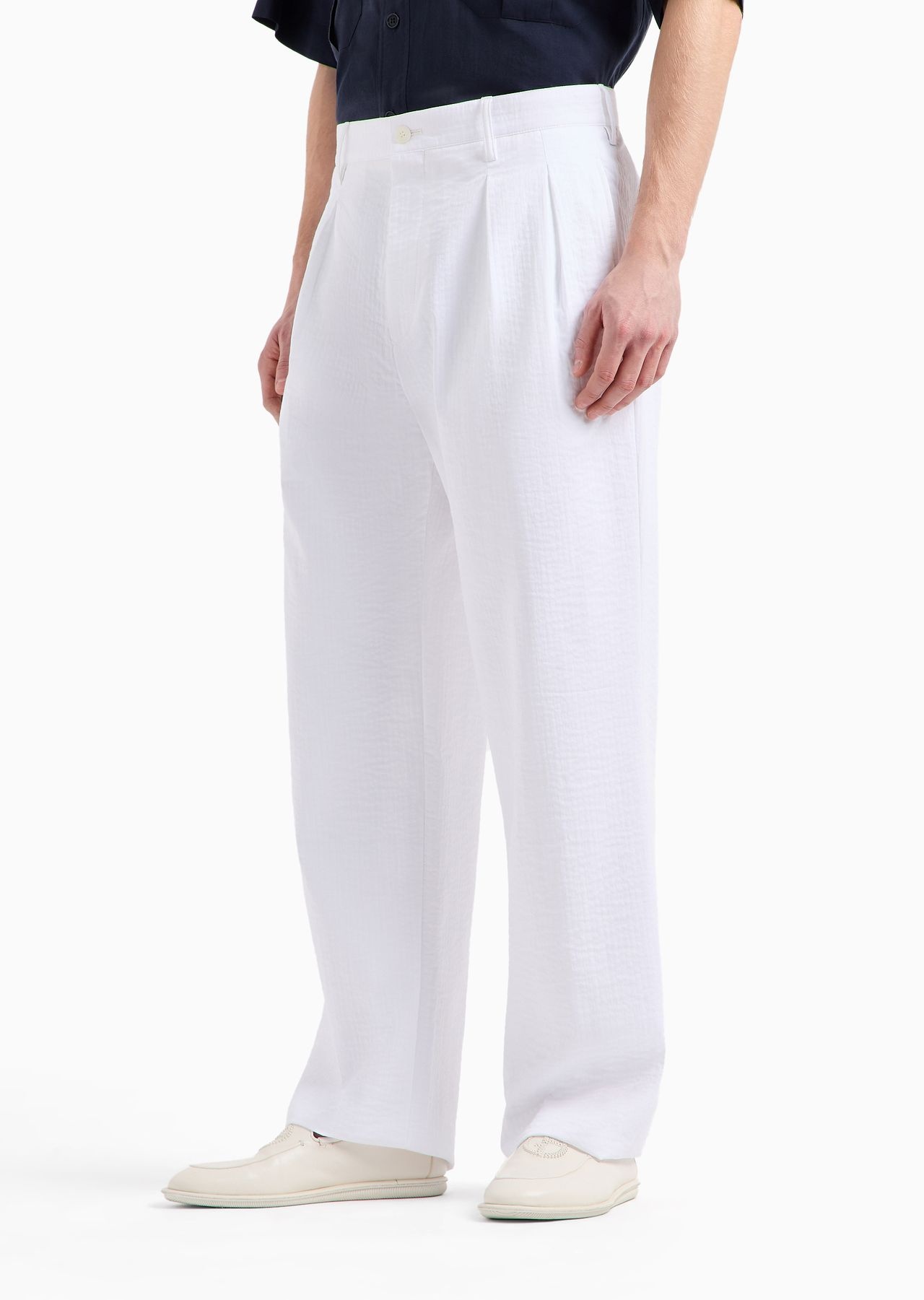 Cotton-blend two-pleat trousers - 2
