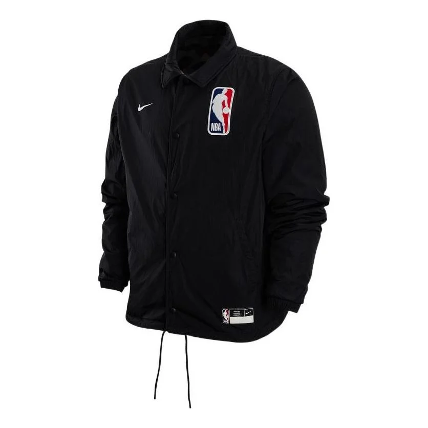Nike NBA 로고 뒤 편지 Zipped 재킷 'NBA 검정' DR2331-010 - 1