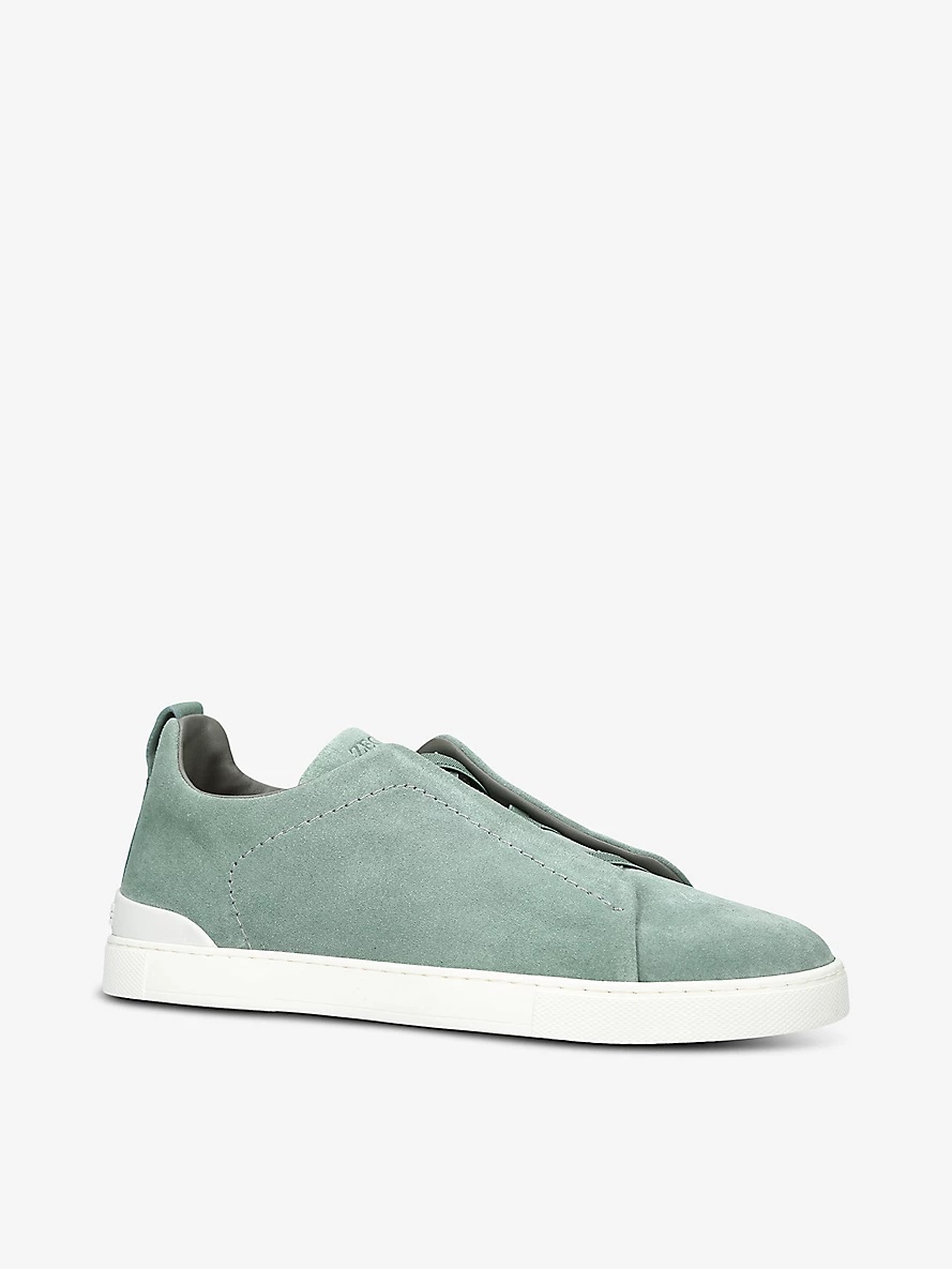 Triple Stitch panelled suede low-top trainers - 3