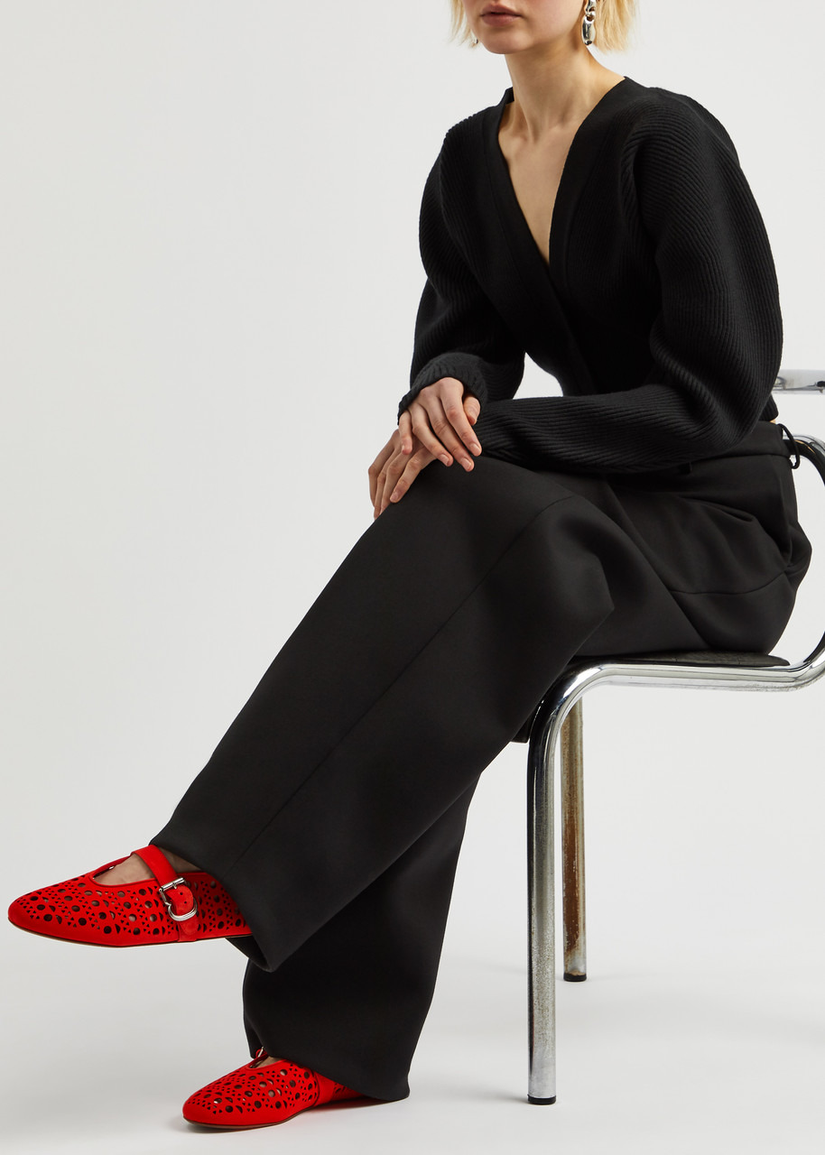 Vienne cut-out suede ballet flats - 5