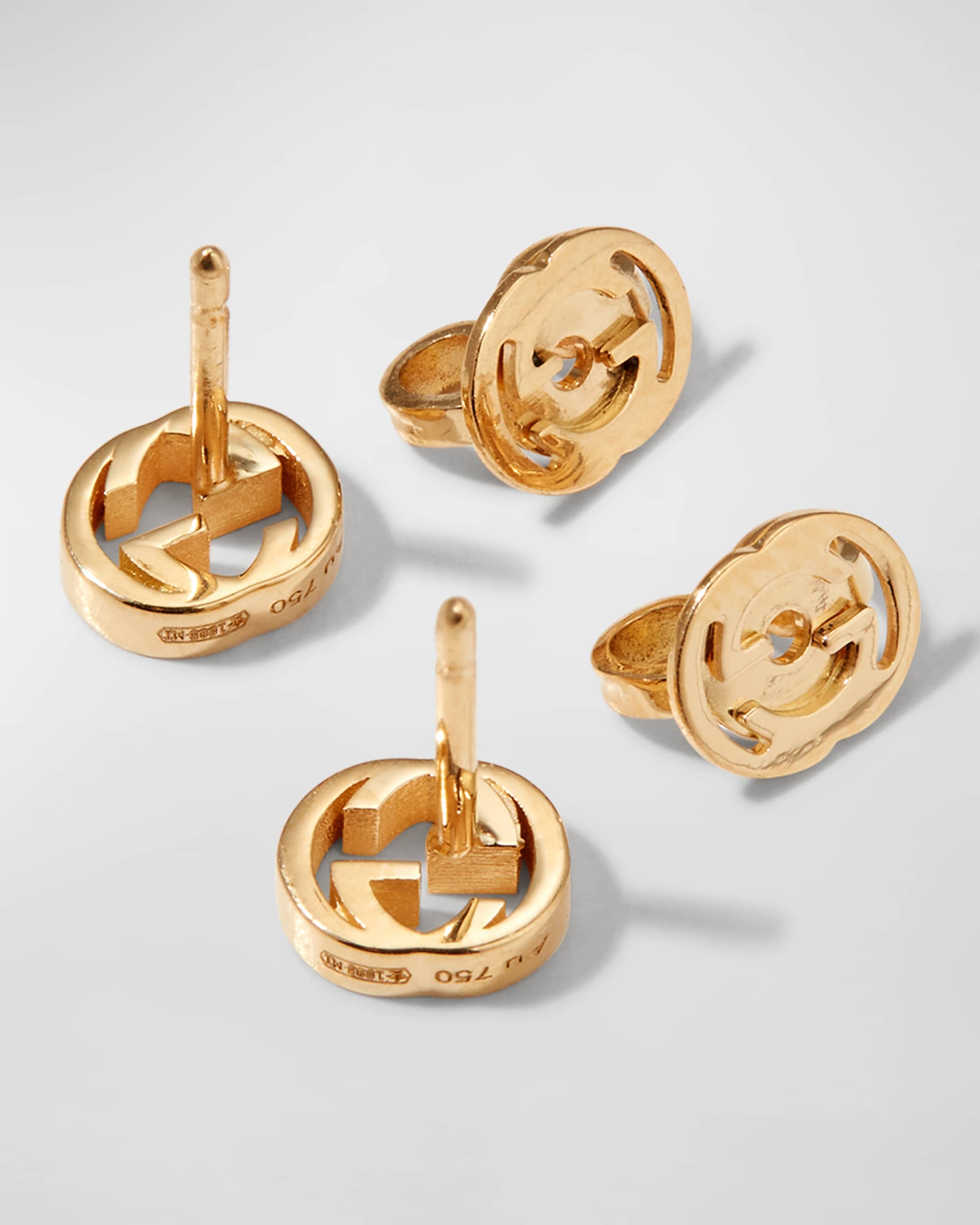 Interlocking-G Stud Earrings in Yellow Gold - 5